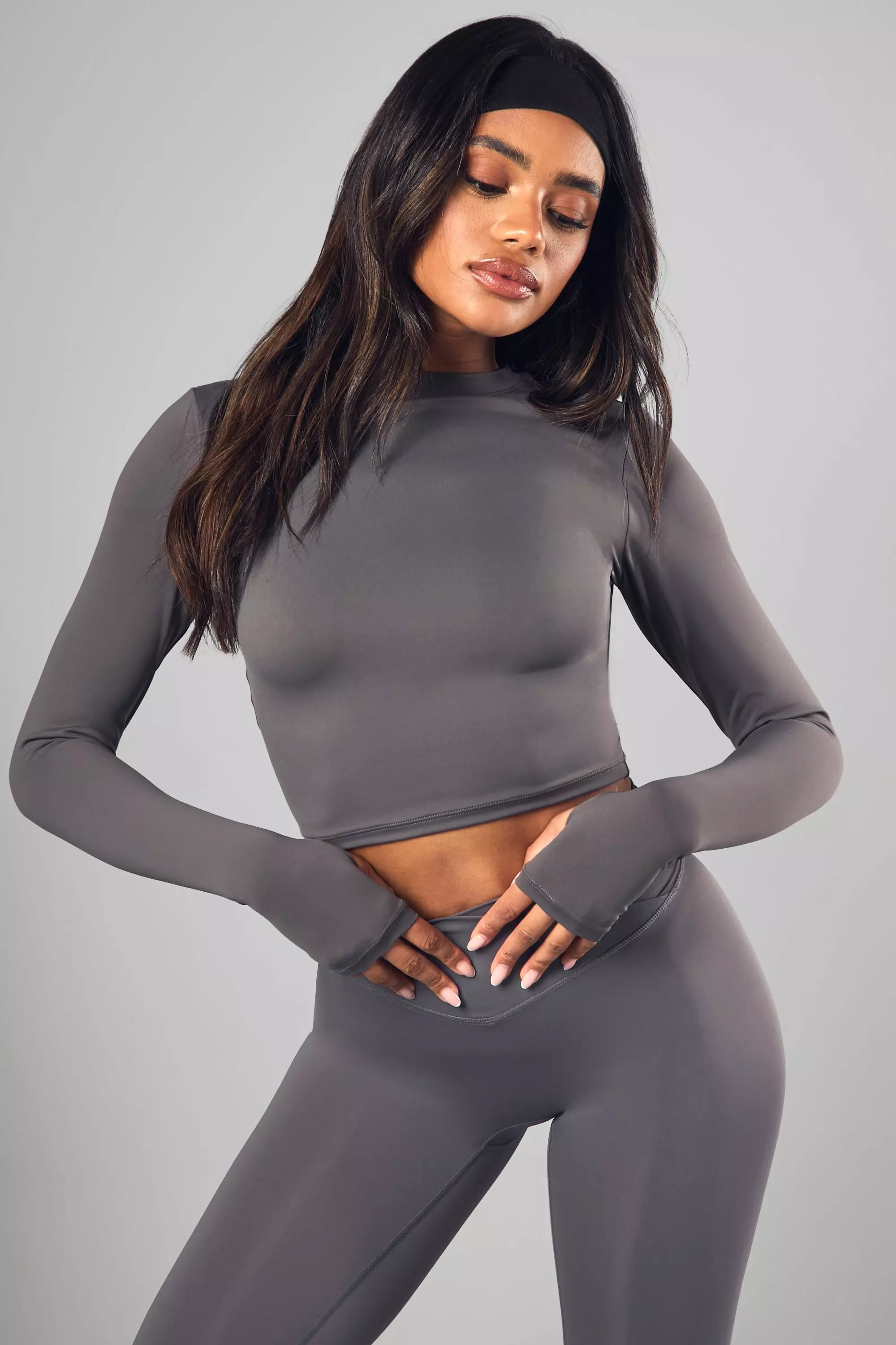 Charcoal DSGN Studio Supersoft Peached Sculpt Long Sleeve Top alternative image