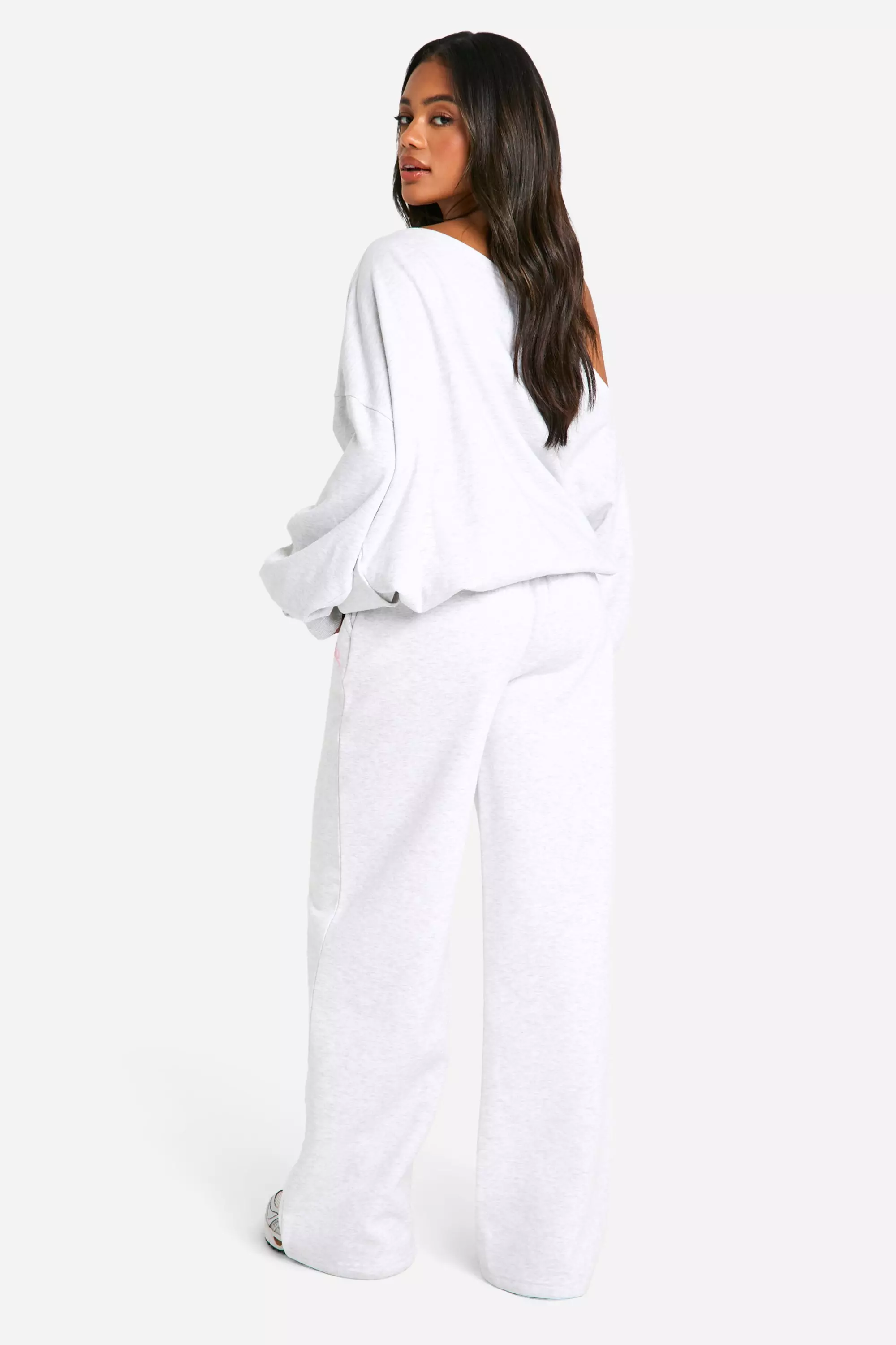 Ash grey DSGN Studio Slogan Deep Waistband Straight Leg Jogger alternative image