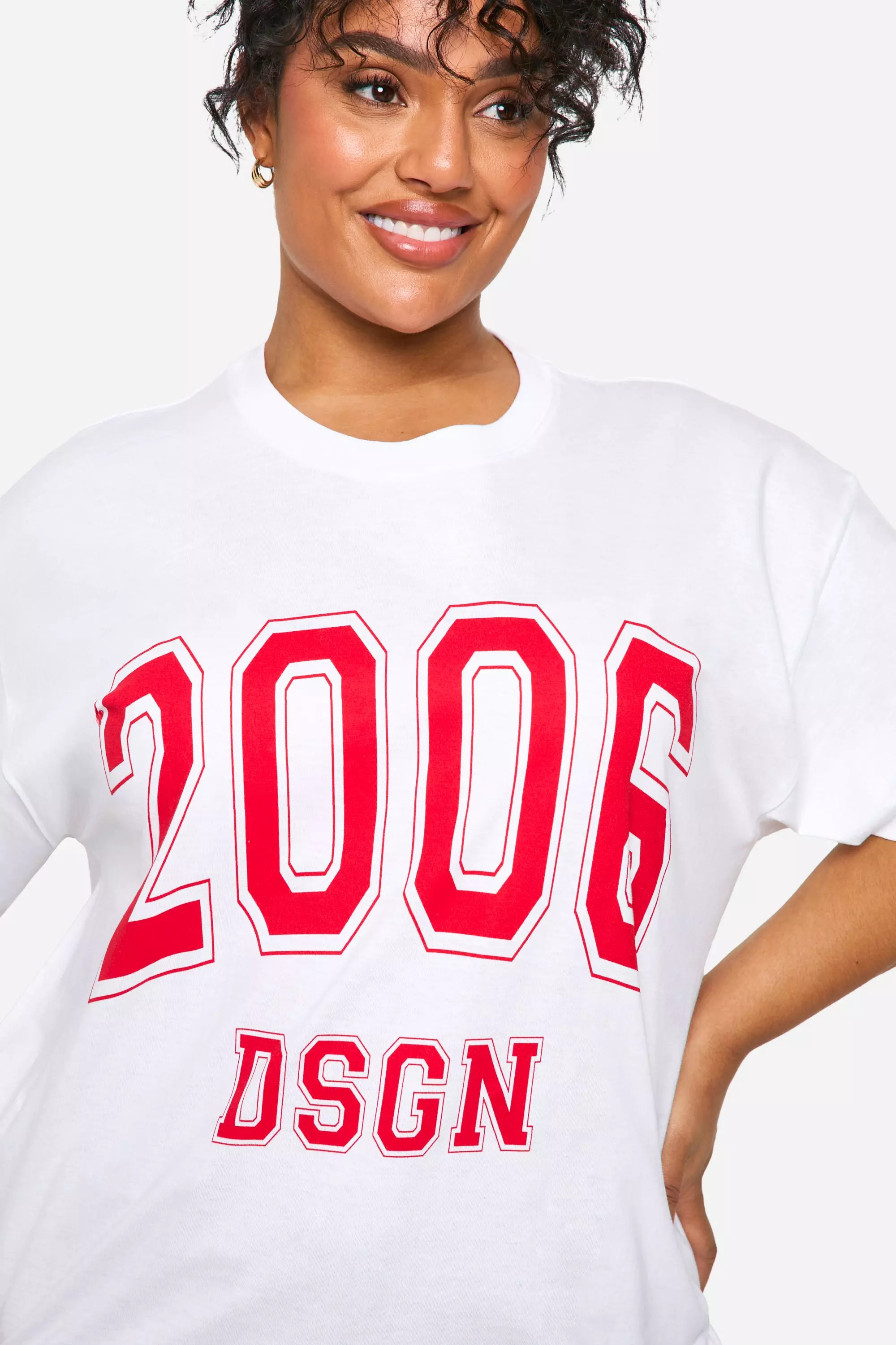 White Plus 2006 DSGN Oversized Graphic T-Shirt alternative image