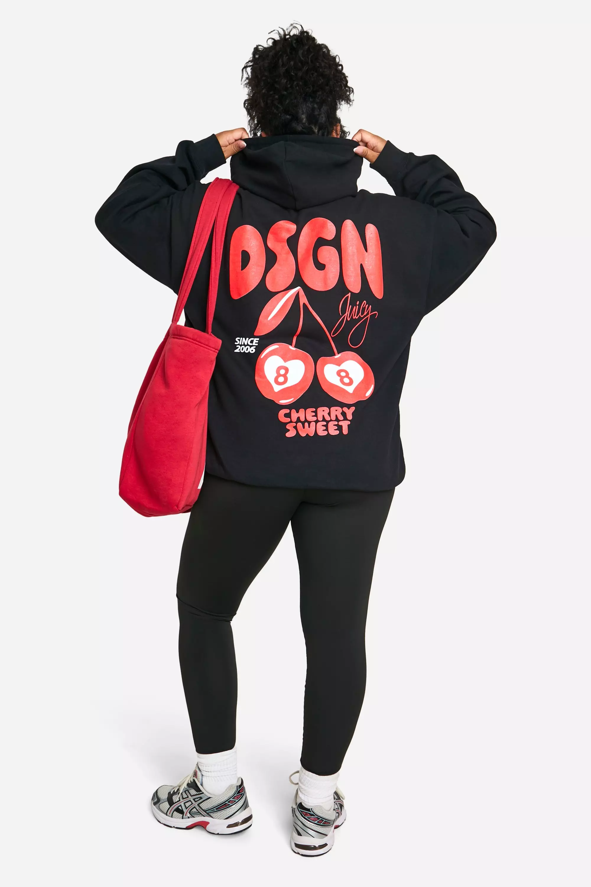Black Plus DSGN Cherry Oversized Hoodie alternative image