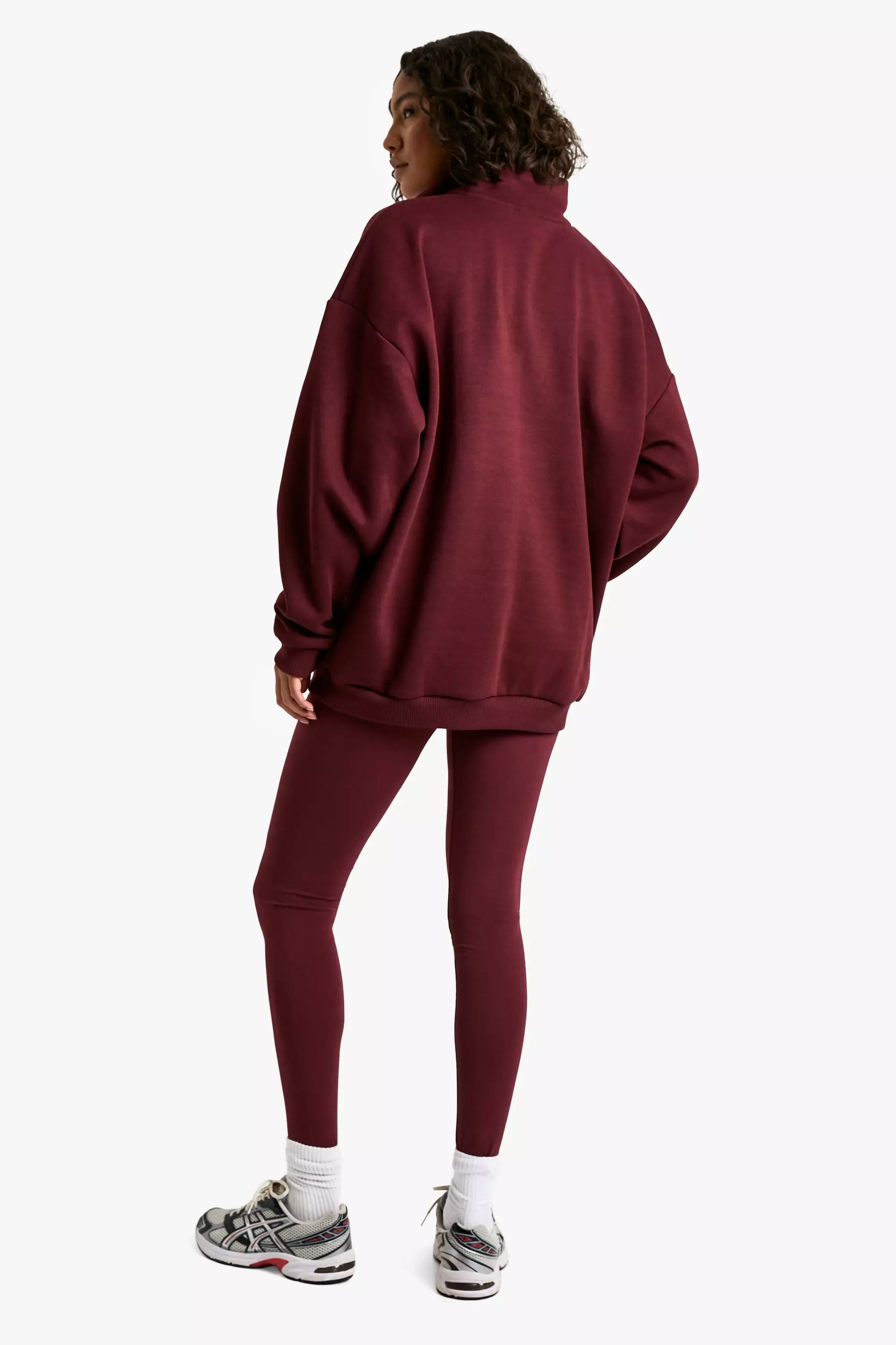 Burgundy Tall DSGN Half Zip Legging Tracksuit alternative image