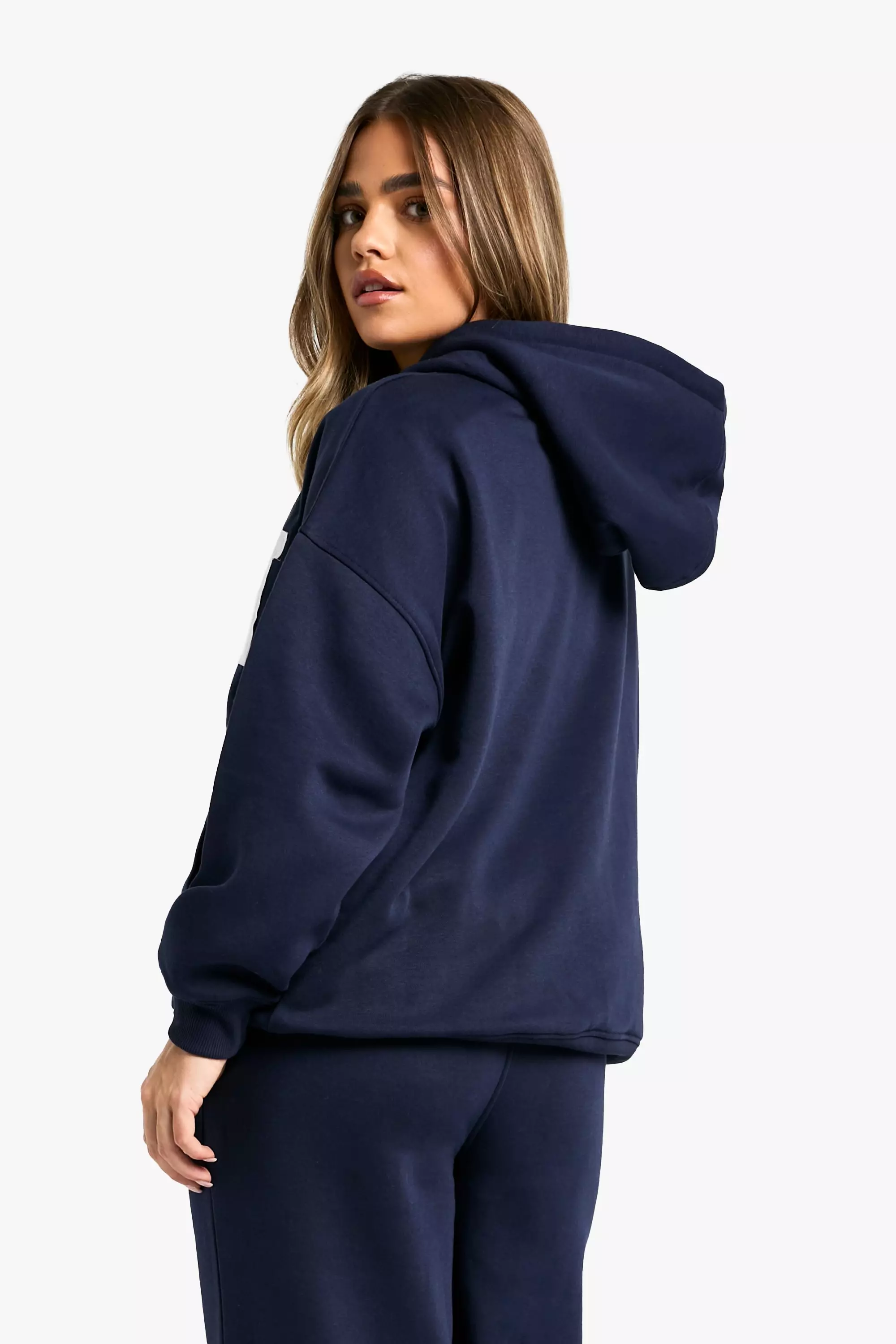 Navy Petite Oversized DSGN Studio Hoodie alternative image