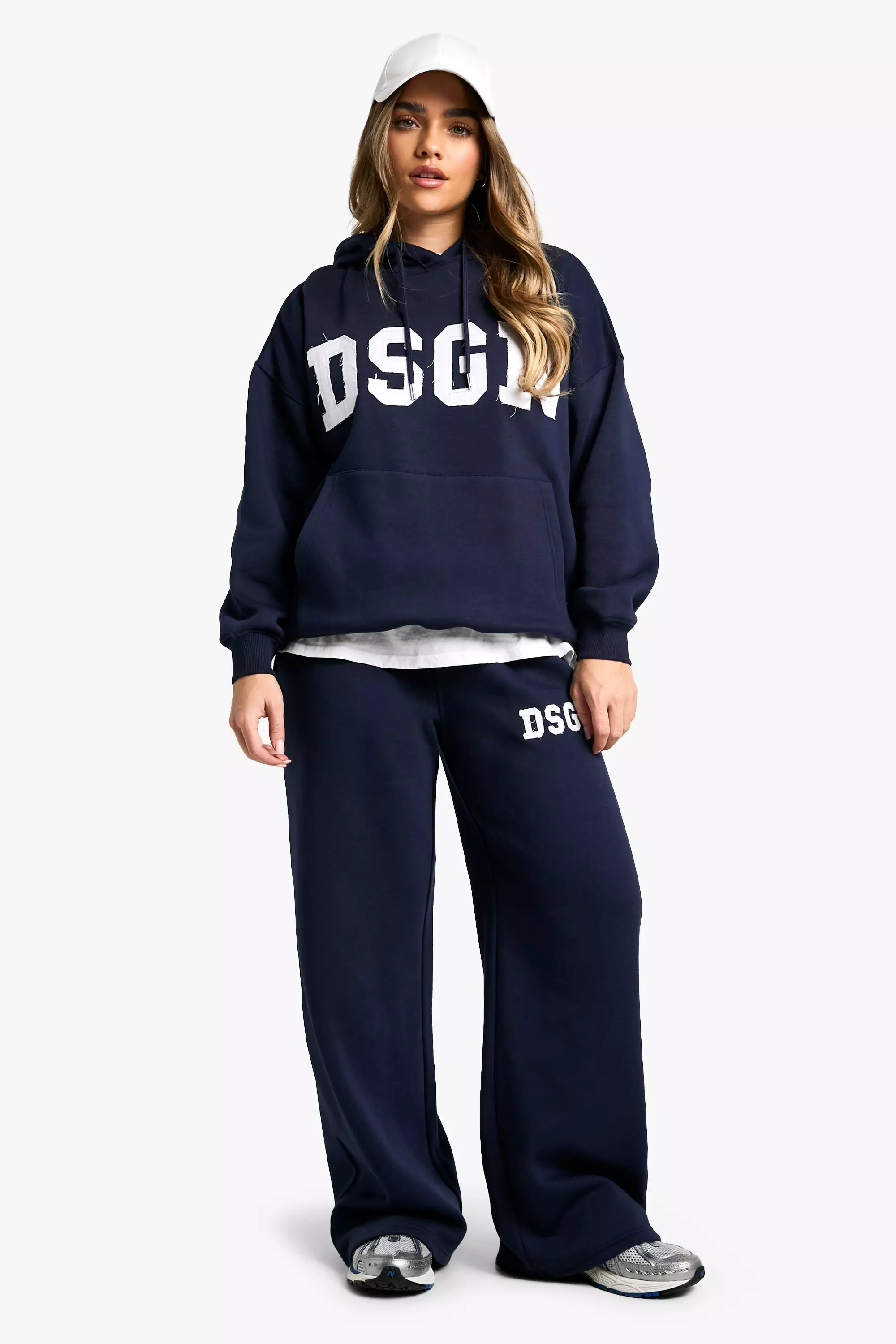 Navy Petite Oversized DSGN Studio Hoodie alternative image