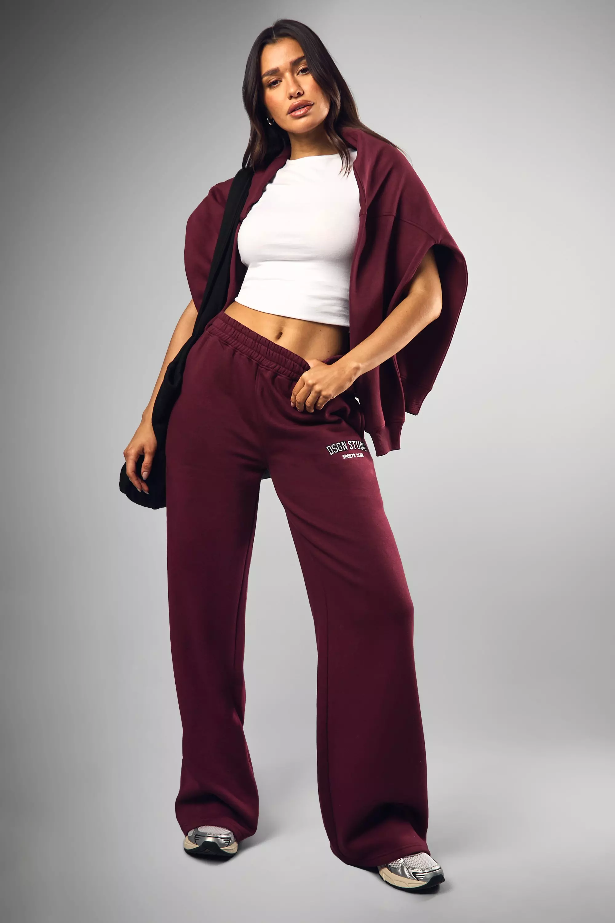 Burgundy Tall DSGN Studio Applique Straight Leg Jogger alternative image