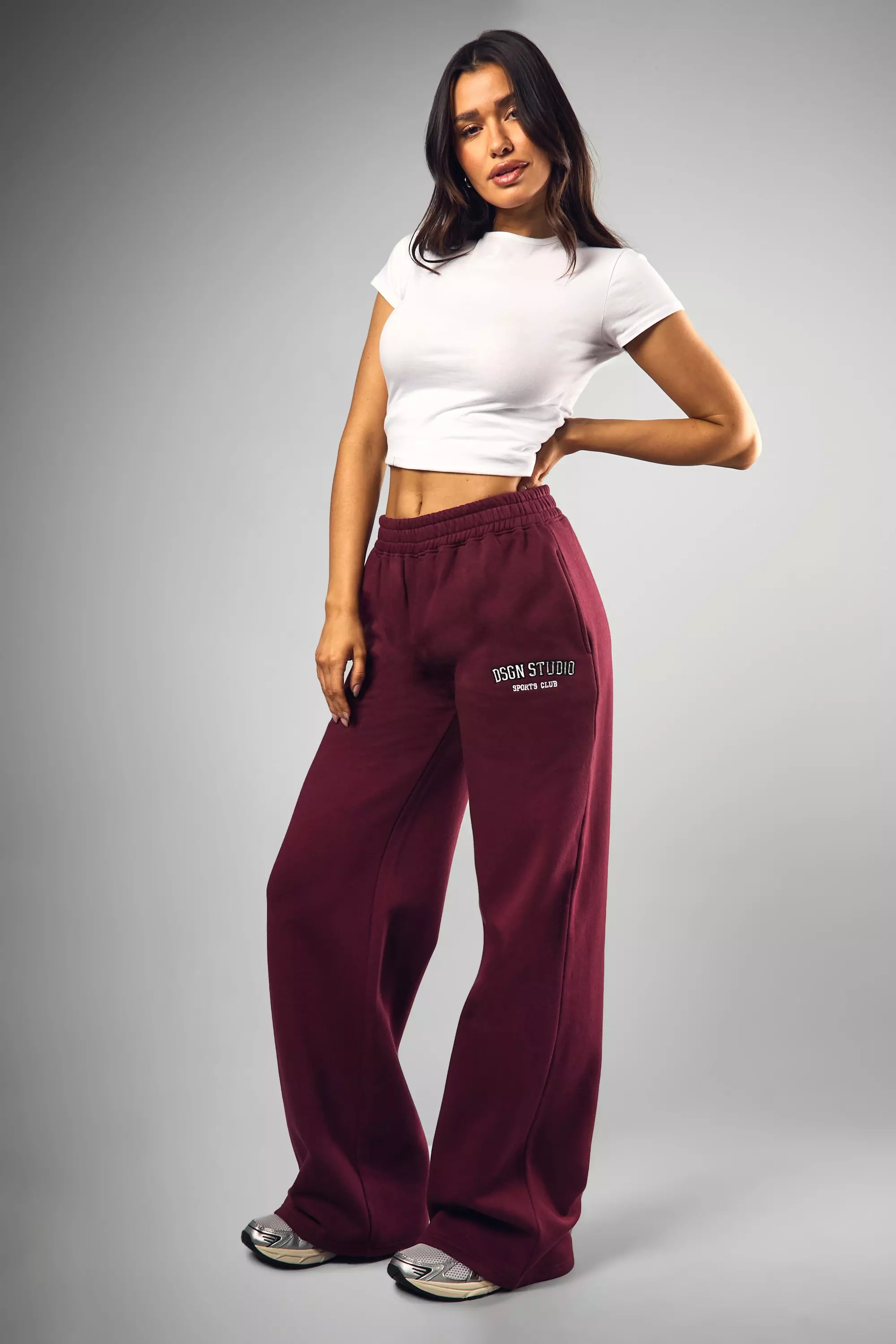 Burgundy Tall DSGN Studio Applique Straight Leg Jogger alternative image