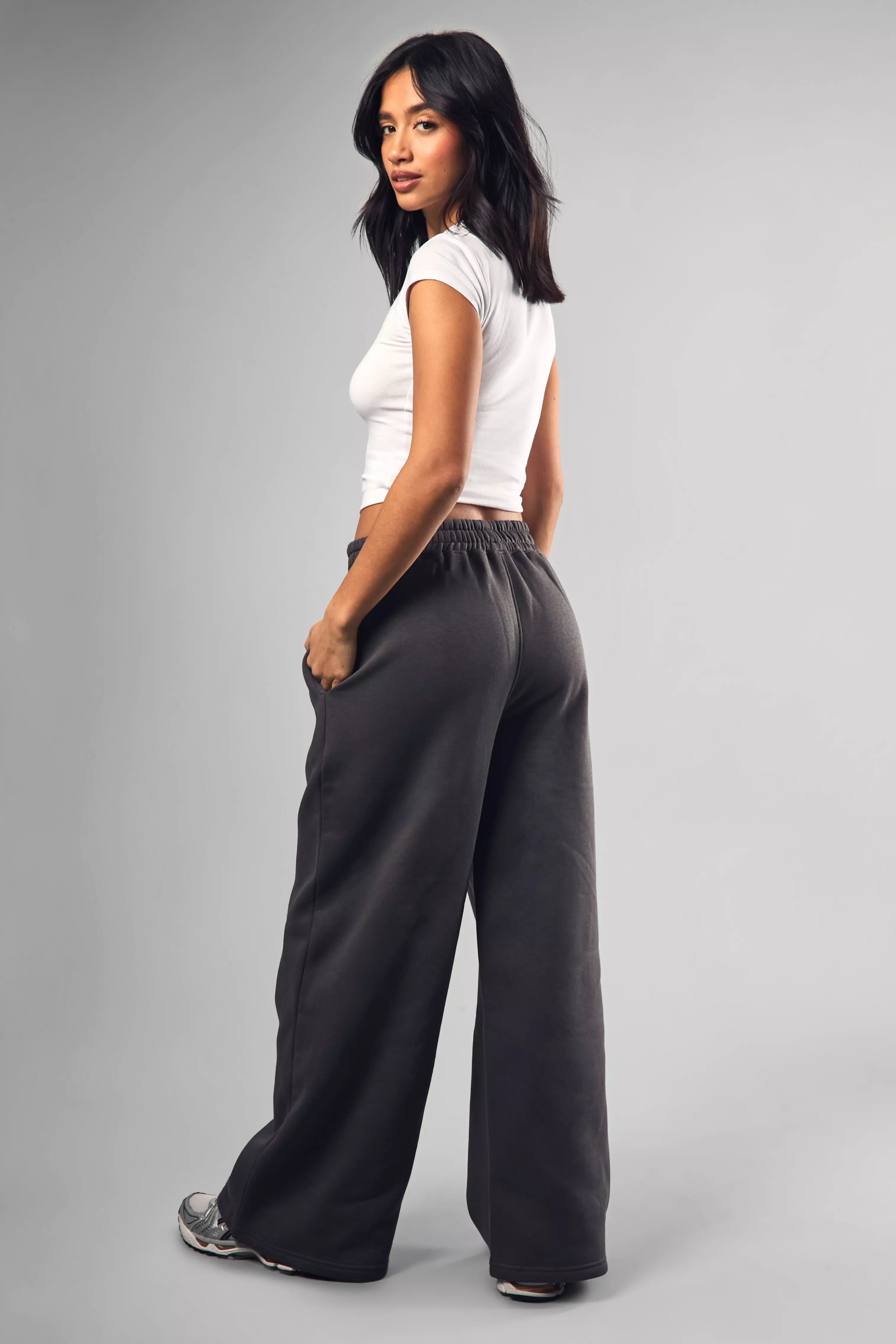 Charcoal Petite DSGN Studio Applique Straight Leg Jogger alternative image
