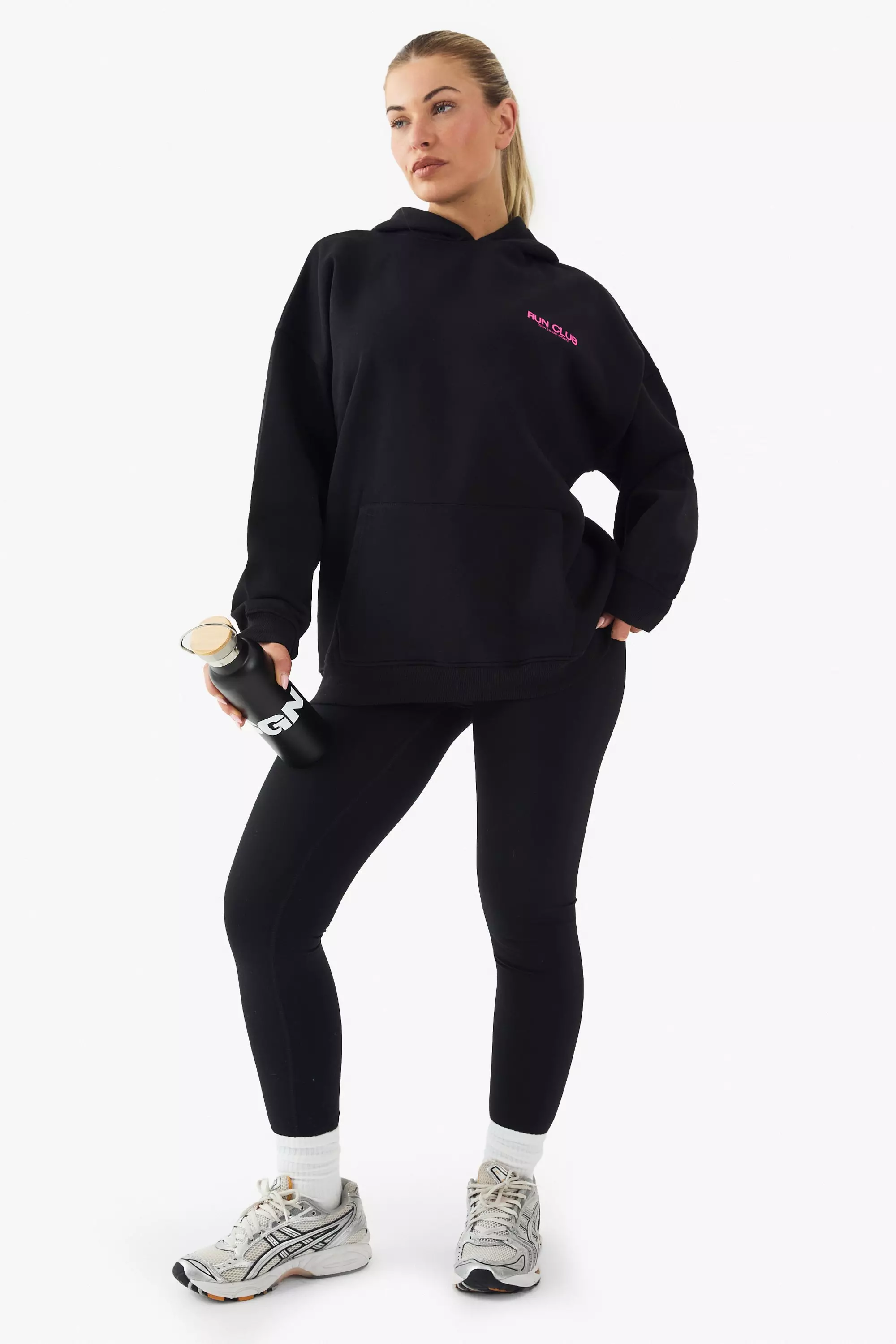 Black DSGN Studio Sport Run Club Oversized Hoodie alternative image