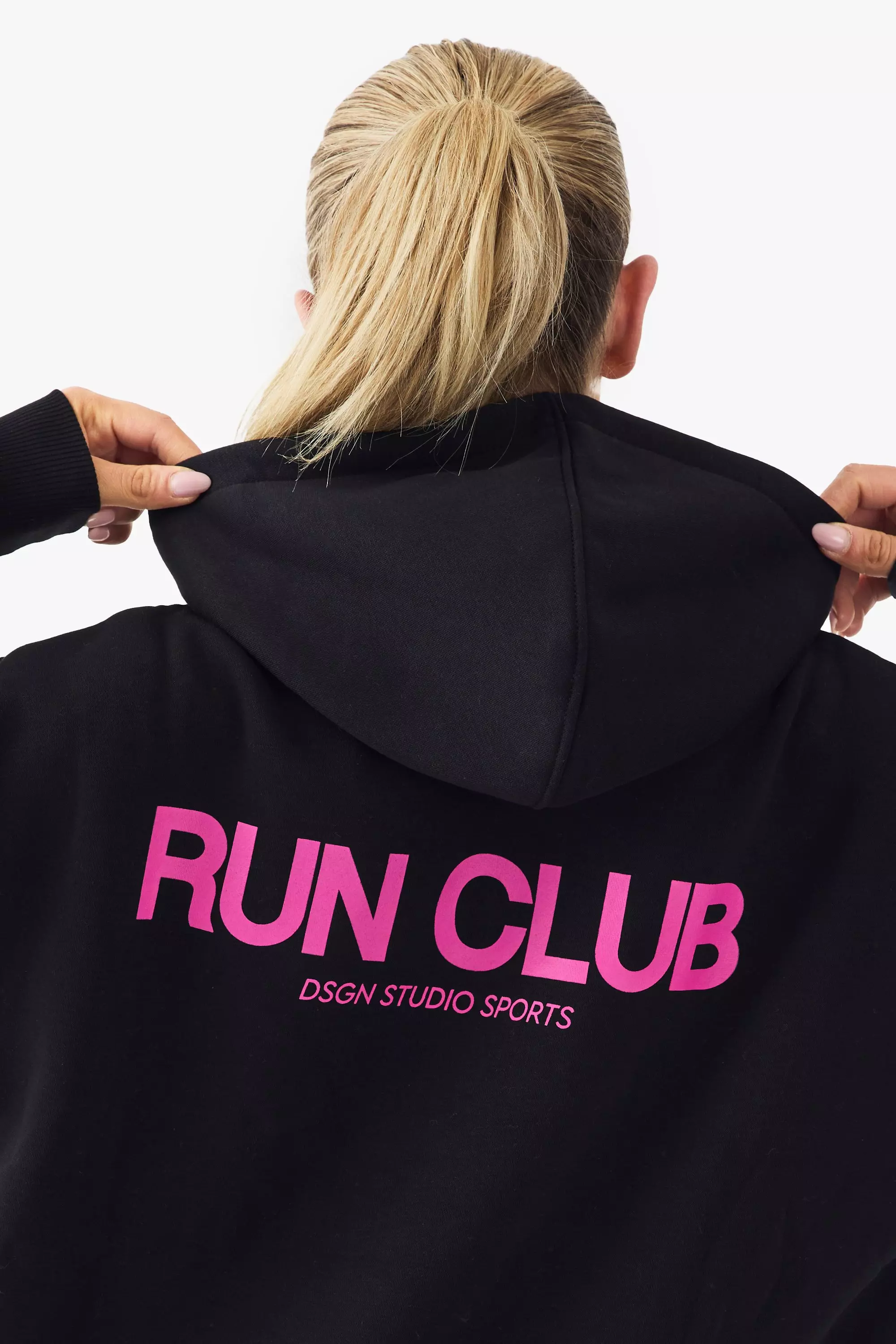 Black DSGN Studio Sport Run Club Oversized Hoodie alternative image