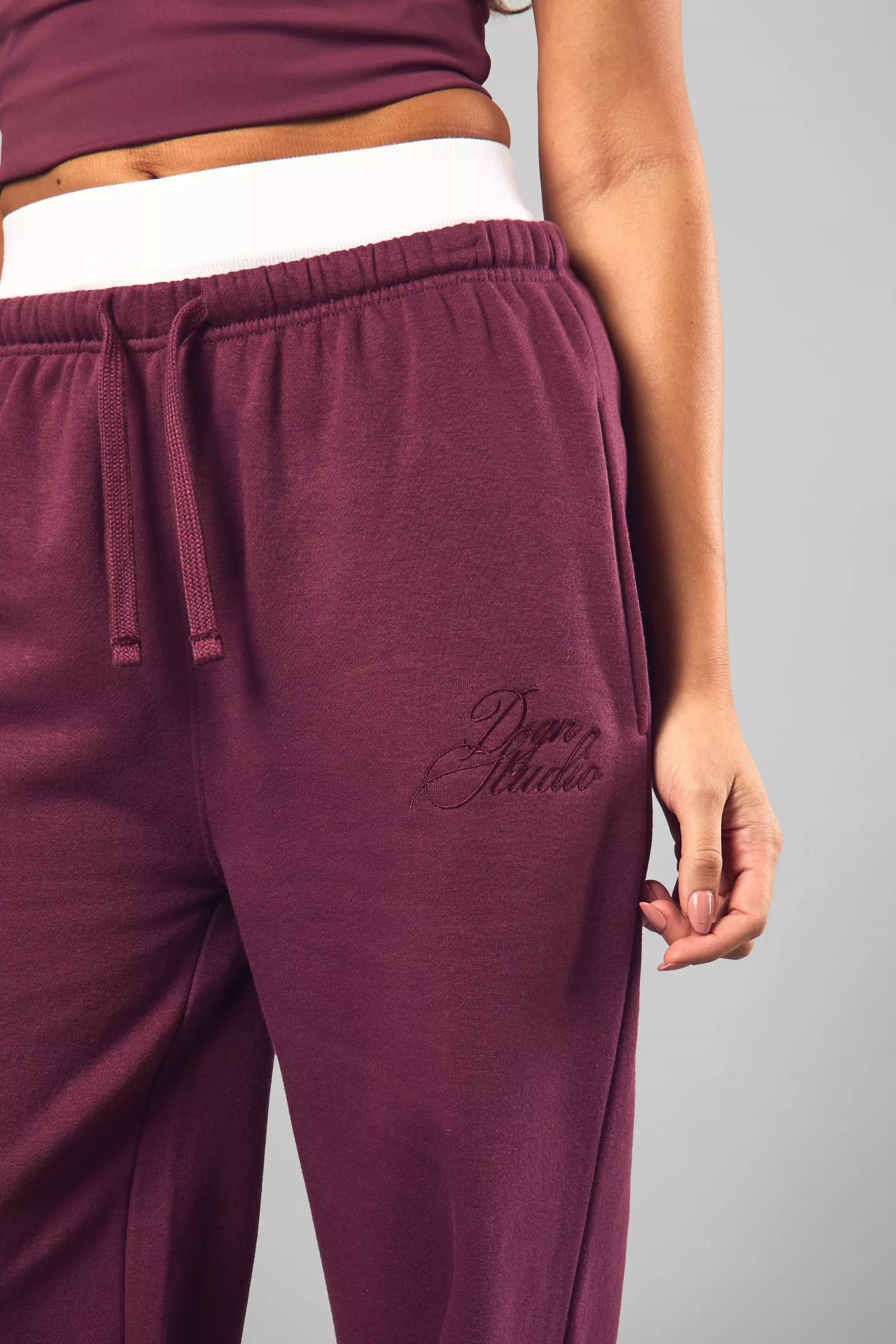 Plum DSGN Studio Contrast Script Straight Leg Joggers alternative image