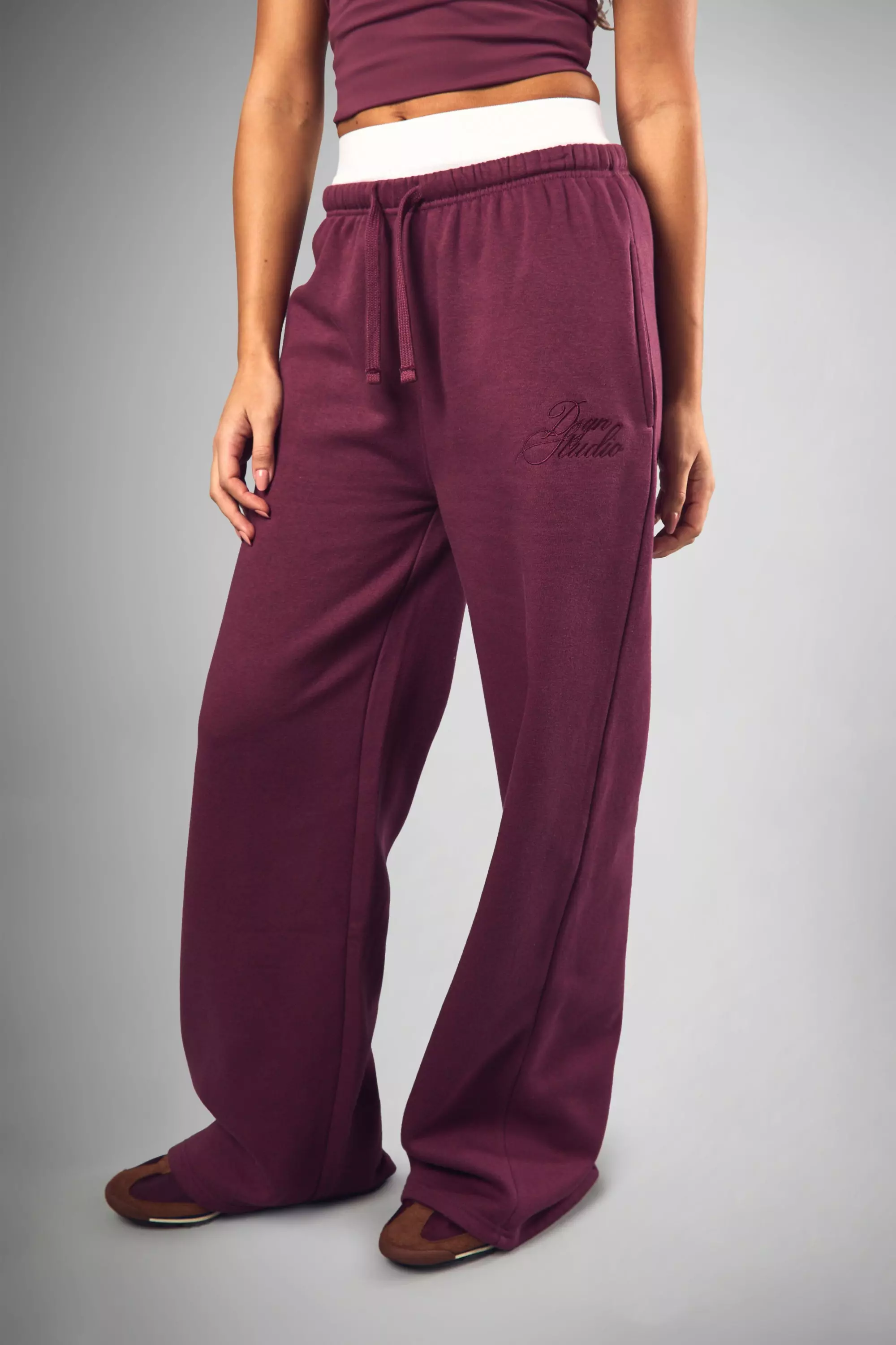 Plum DSGN Studio Contrast Script Straight Leg Joggers alternative image