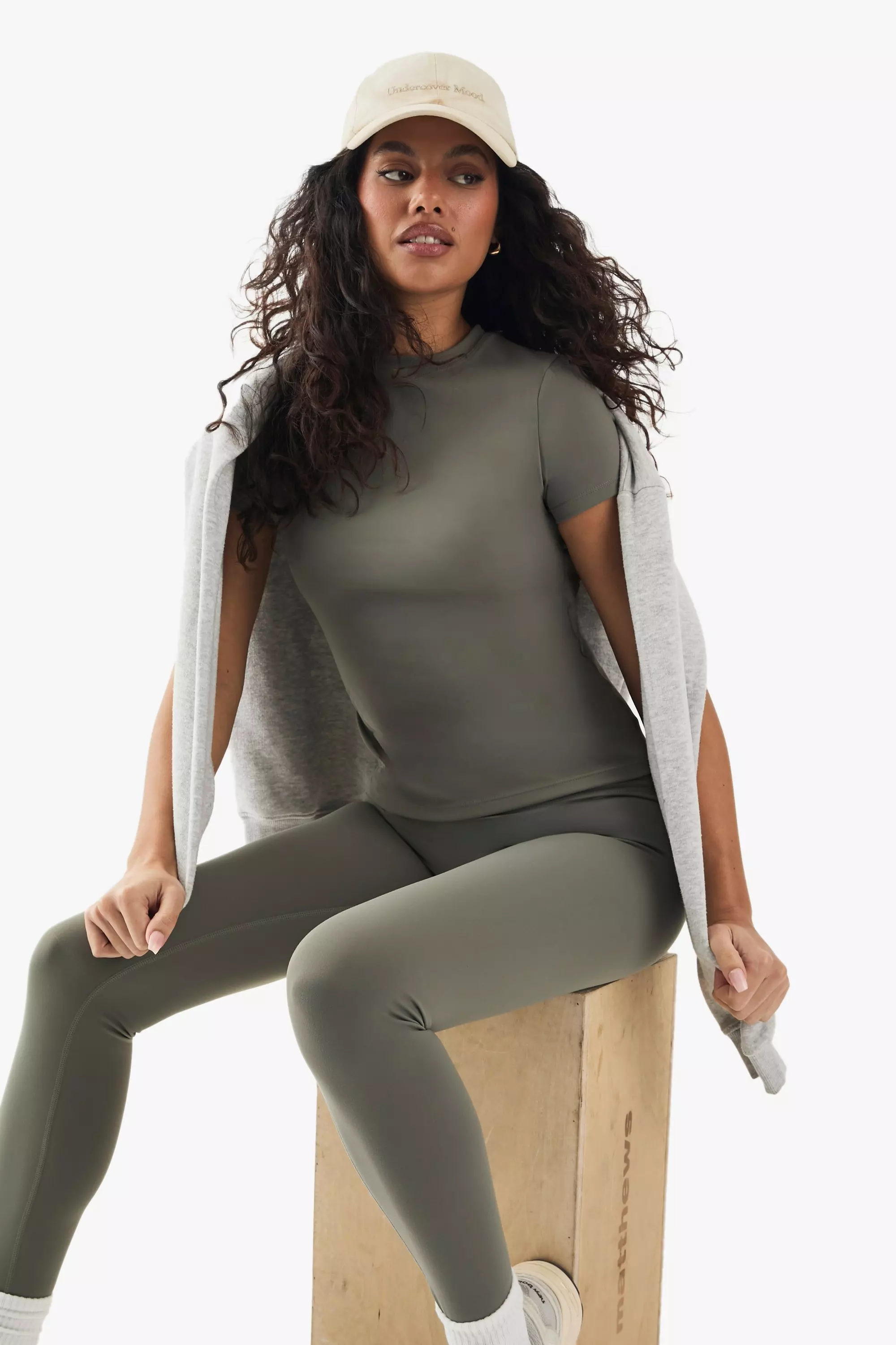 Khaki DSGN Studio Supersoft Peached Sculpt Top alternative image
