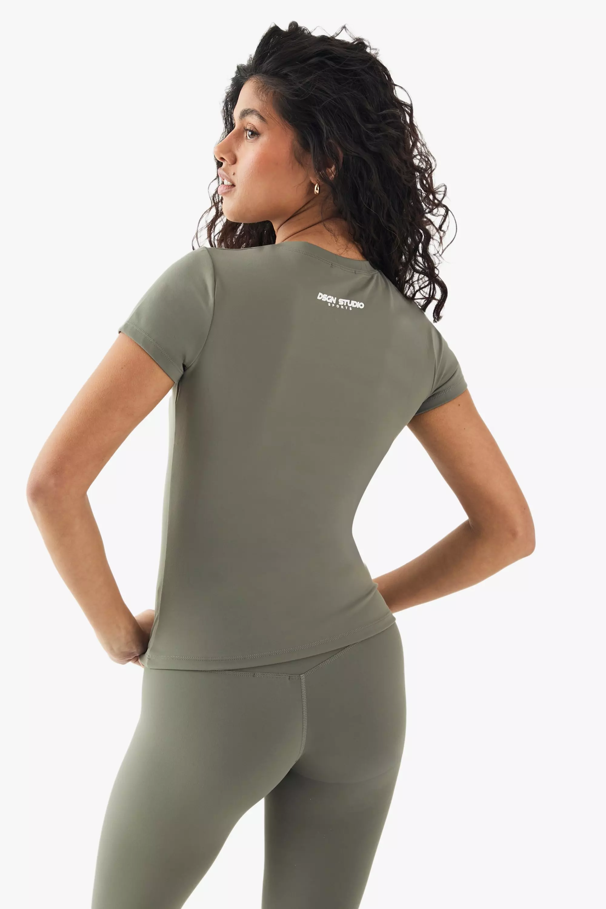 Khaki DSGN Studio Supersoft Peached Sculpt Top alternative image