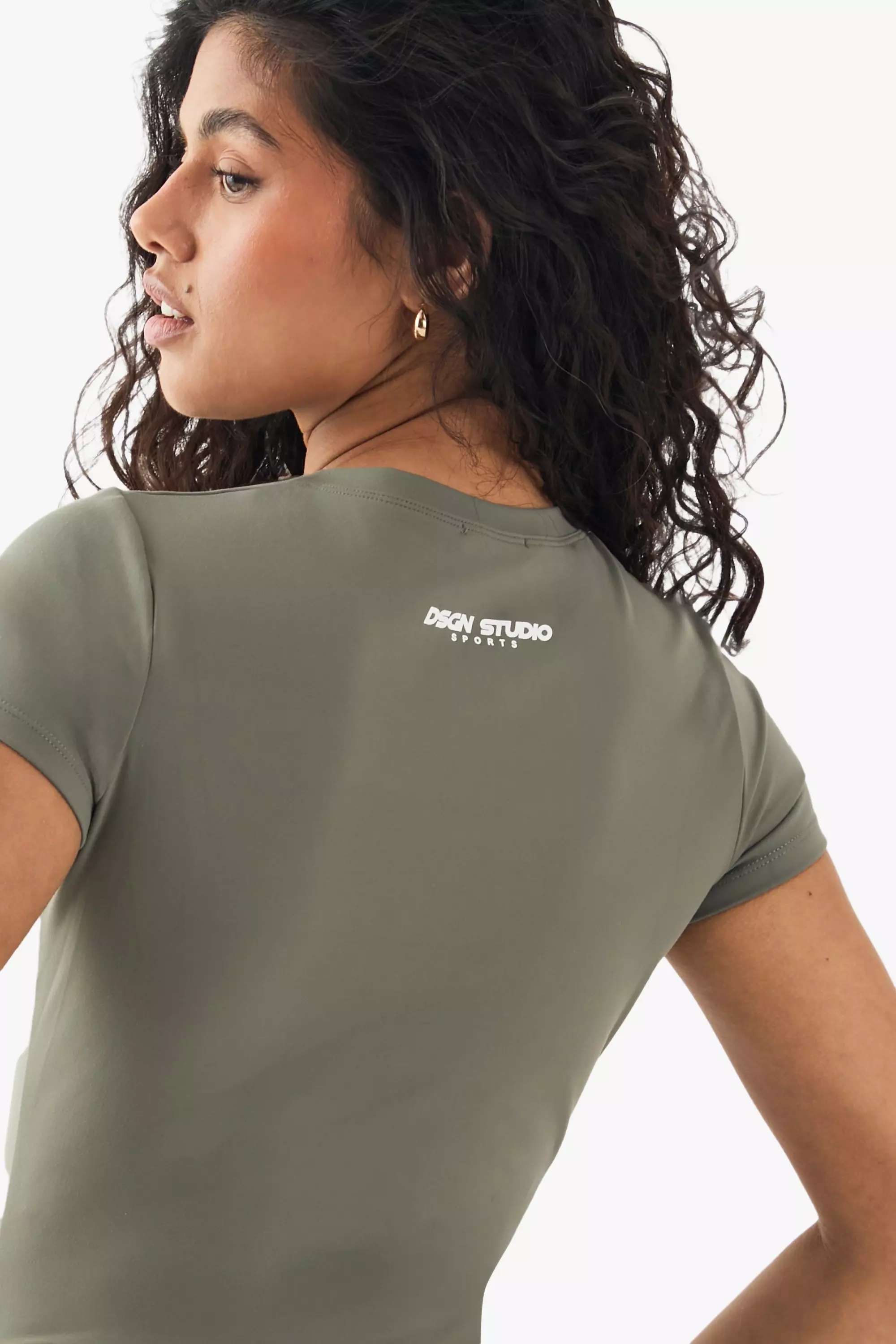 Khaki DSGN Studio Supersoft Peached Sculpt Top alternative image