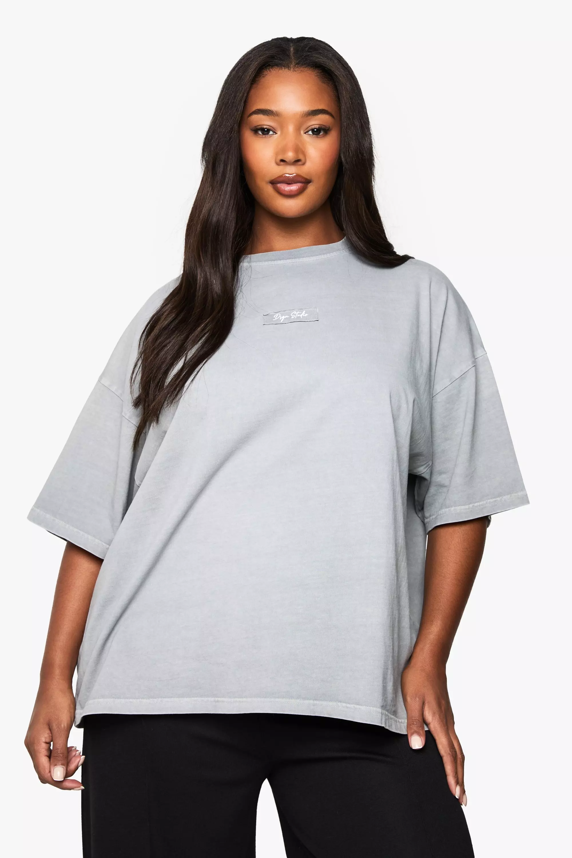 Ash grey Plus DSGN Studio Oversized T Shirt alternative image