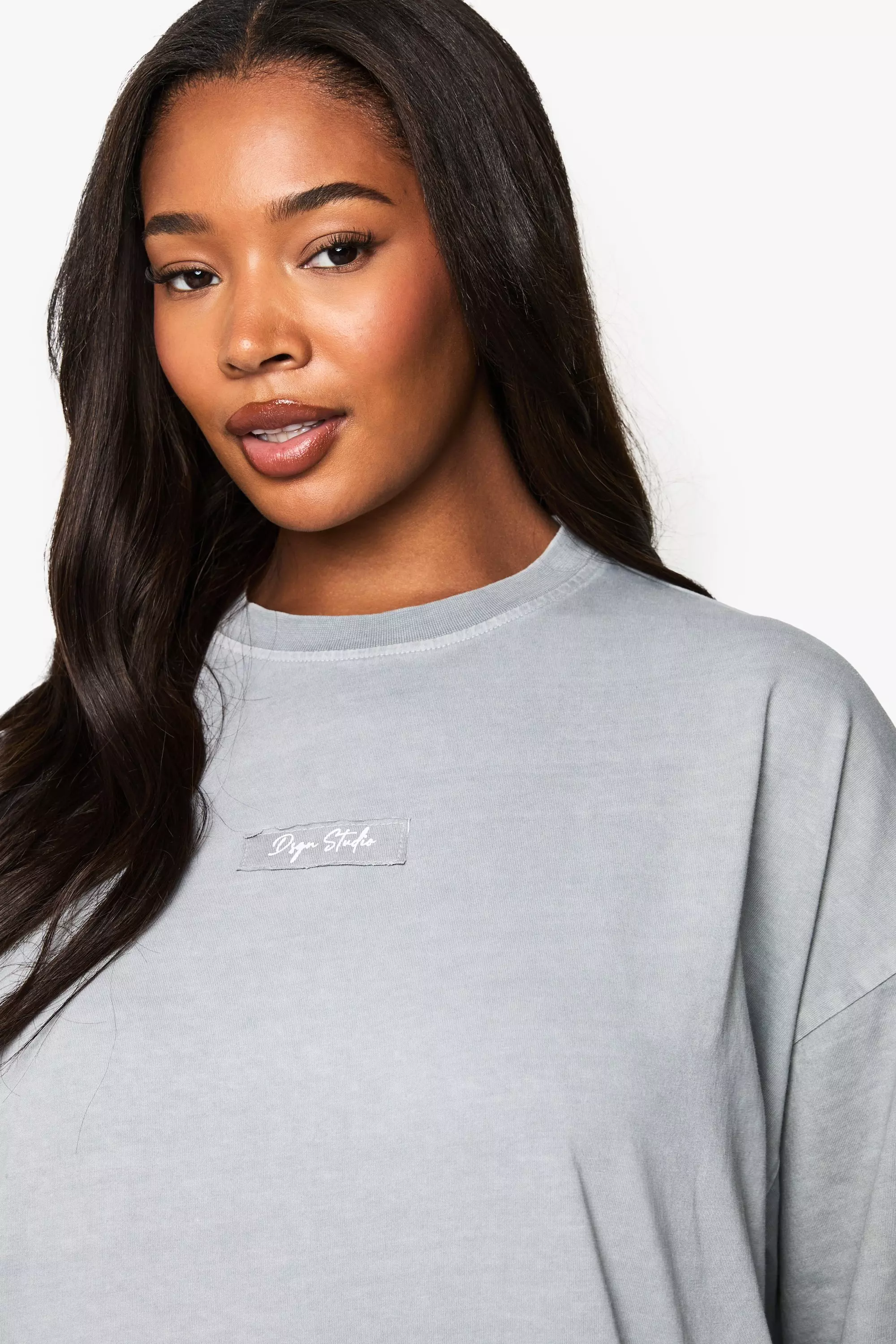 Ash grey Plus DSGN Studio Oversized T Shirt alternative image