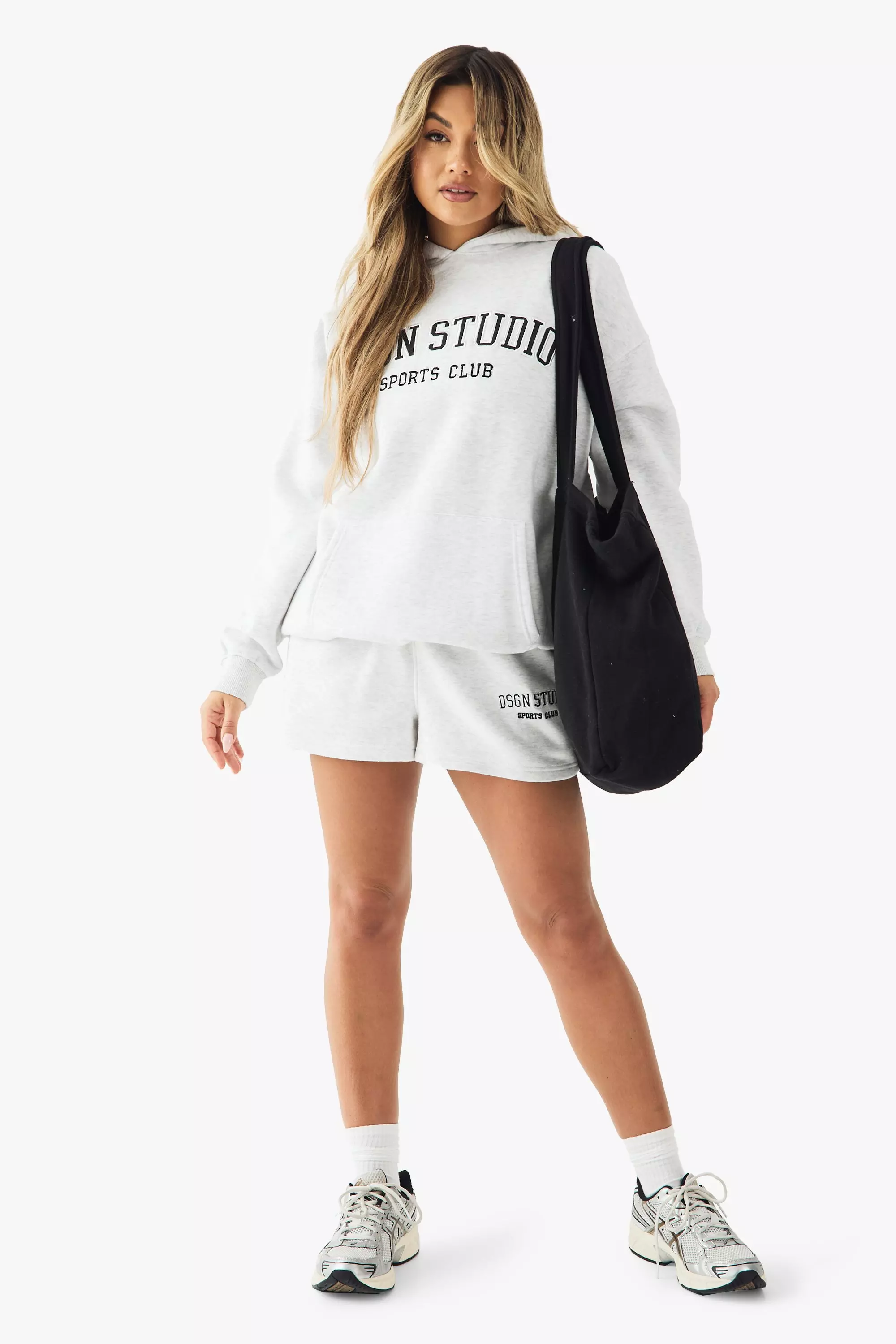 Ash grey DSGN Studio Sports Club Applique Sweat Short alternative image