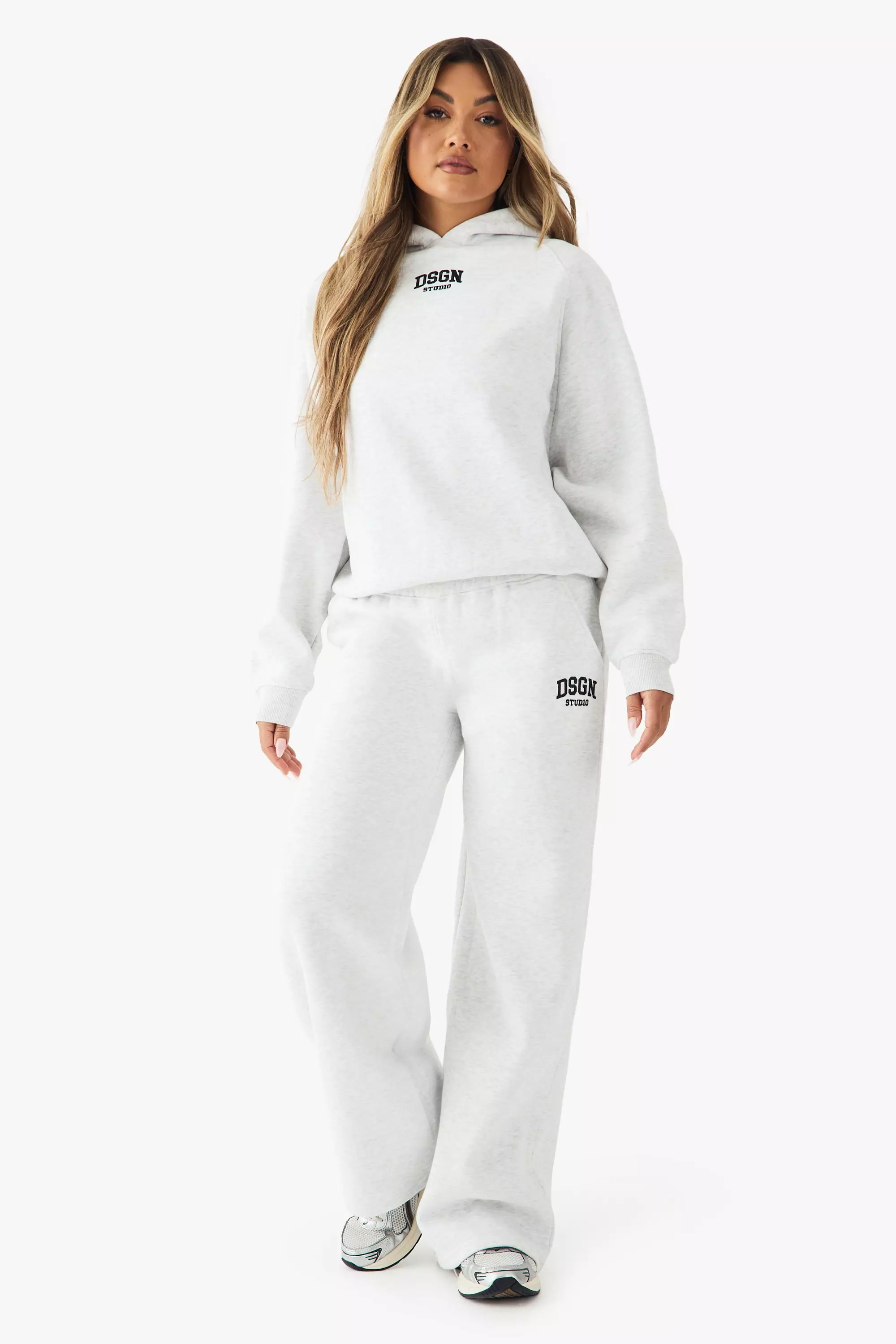 Ash grey DSGN Studio Collegiate Embroidered Oversized Hoodie alternative image
