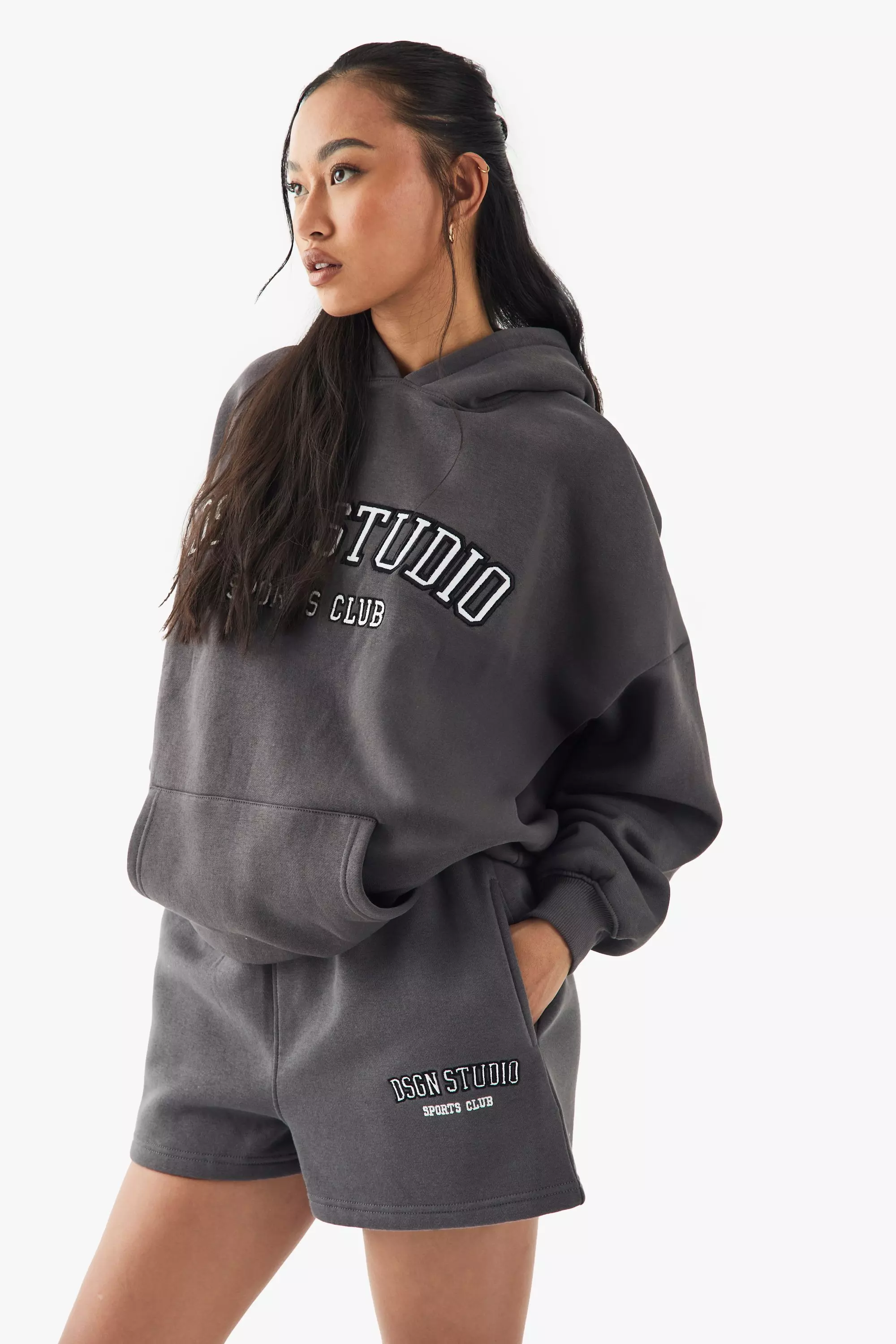 Charcoal DSGN Studio Sports Club Applique Sweat Short alternative image