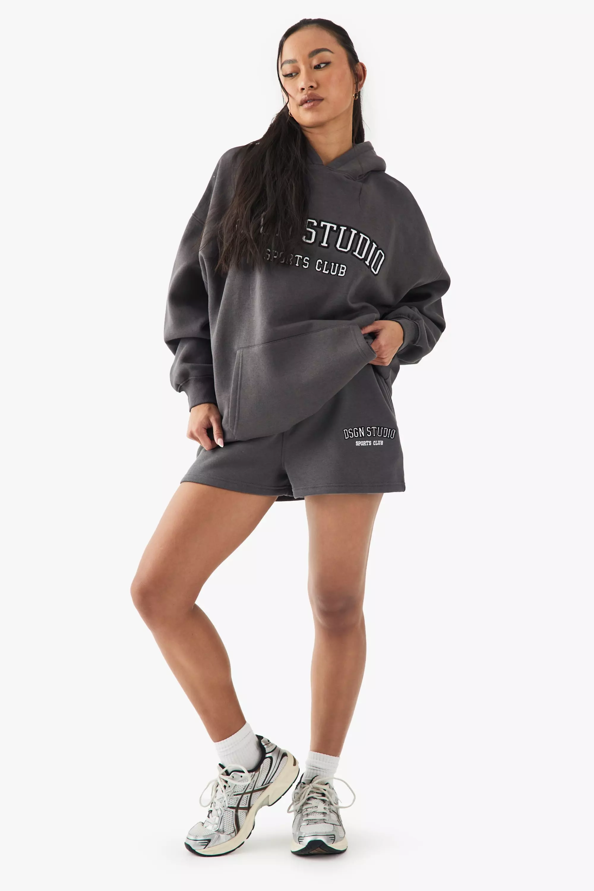 Charcoal DSGN Studio Sports Club Applique Sweat Short alternative image
