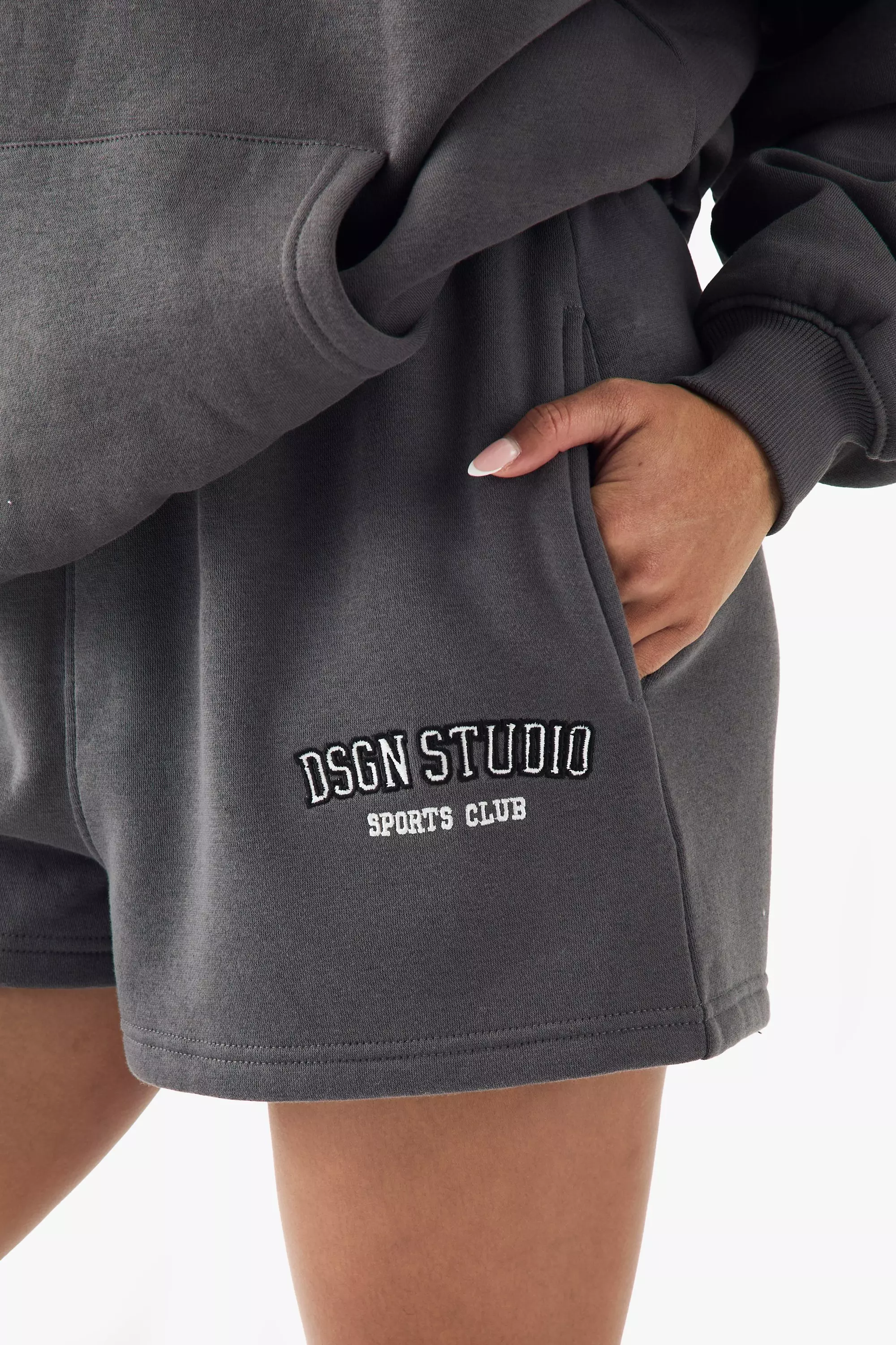 Charcoal DSGN Studio Sports Club Applique Sweat Short alternative image