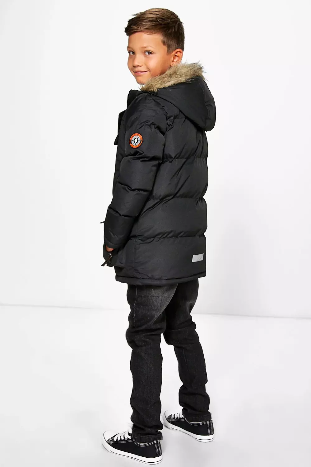 Boys fur hood coat best sale