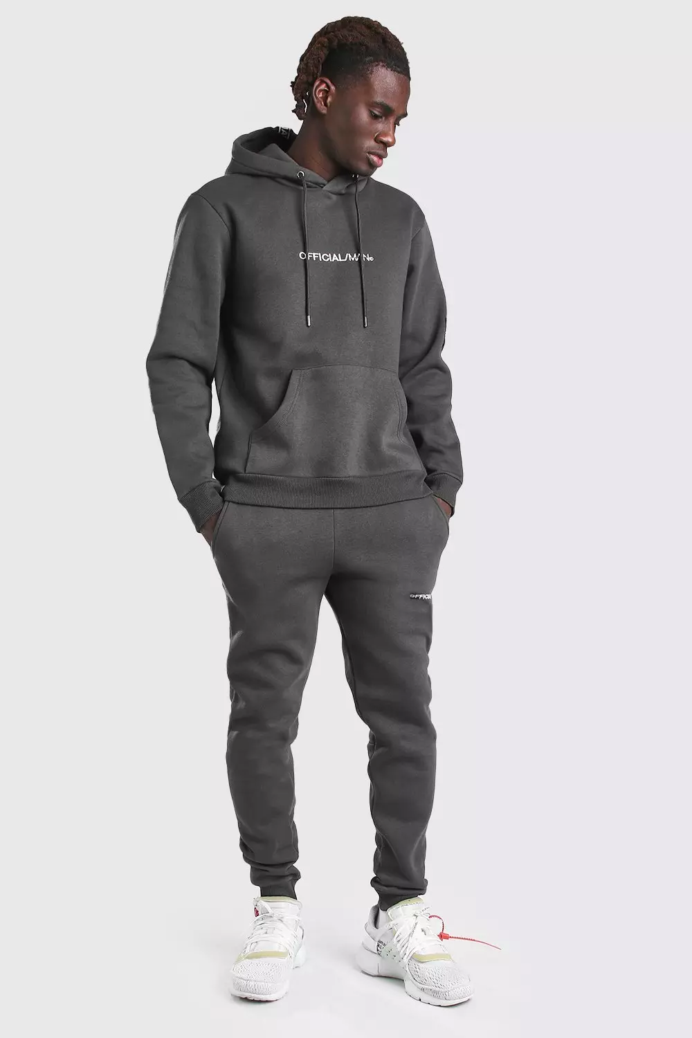 Official MAN Tape Hooded Tracksuit Dark grey