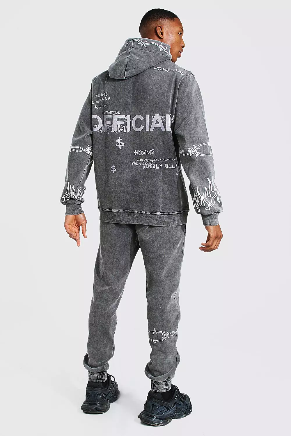 Charcoal Oversized Overdyed Official Graffiti Tracksuit alternative image