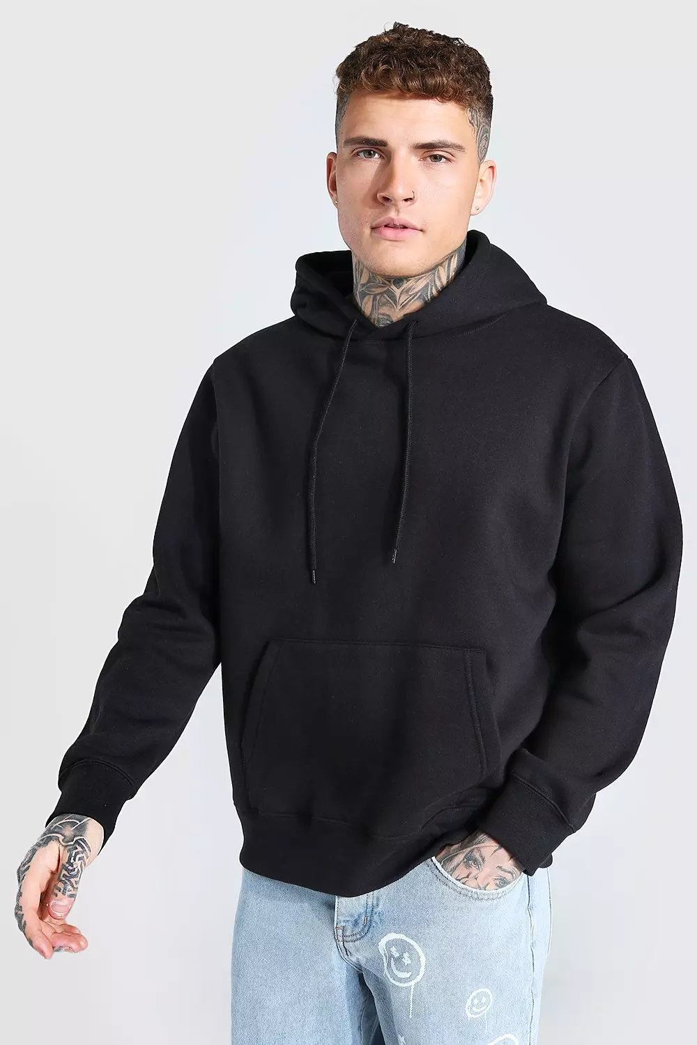 Black Oversized KISS License Hoodie alternative image