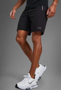 Man Active Gym Shorts With Zip Pockets Black