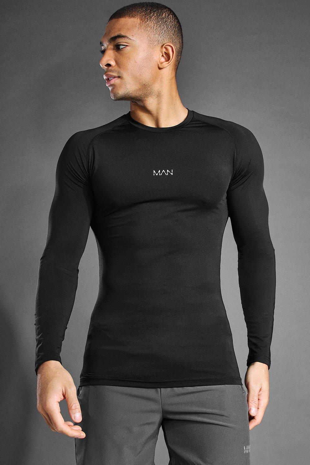 Man Active Gym Compression Long Sleeve Tee | boohooMAN UK