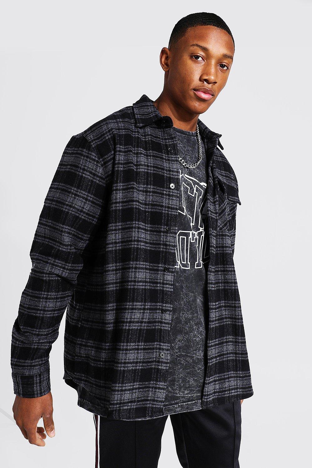 Chemise carreaux oversize boohooMAN FR