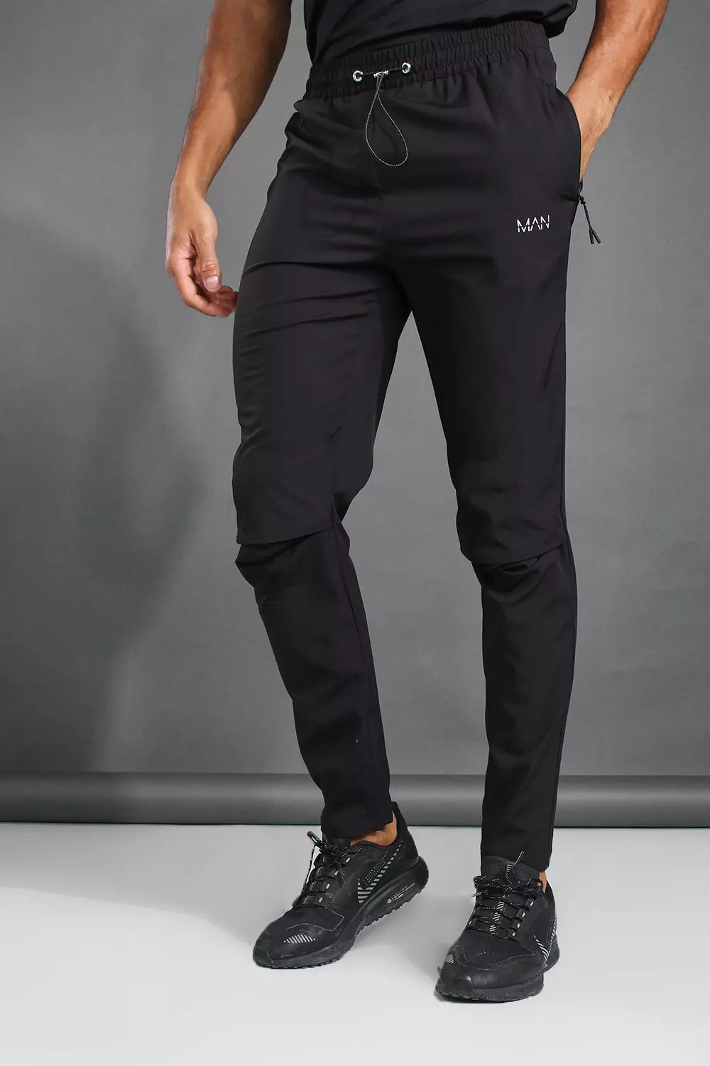 Man Active Gym Tapered Fit Sweatpants Black