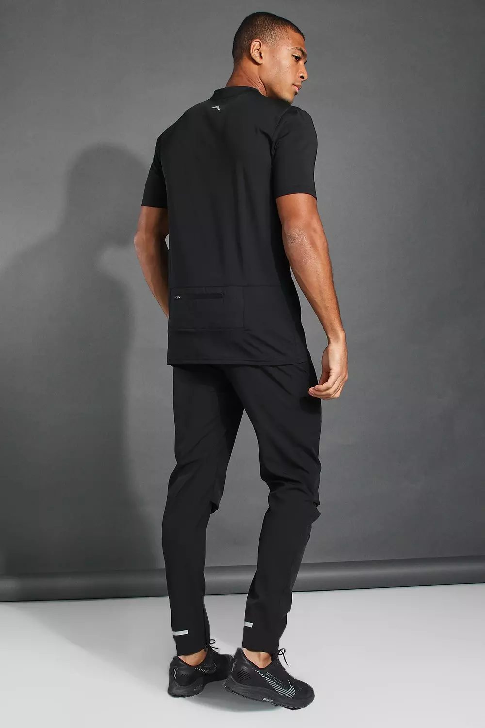 Pantaloni Tuta Affusolati Man Active Gym, Nero immagine alternativa