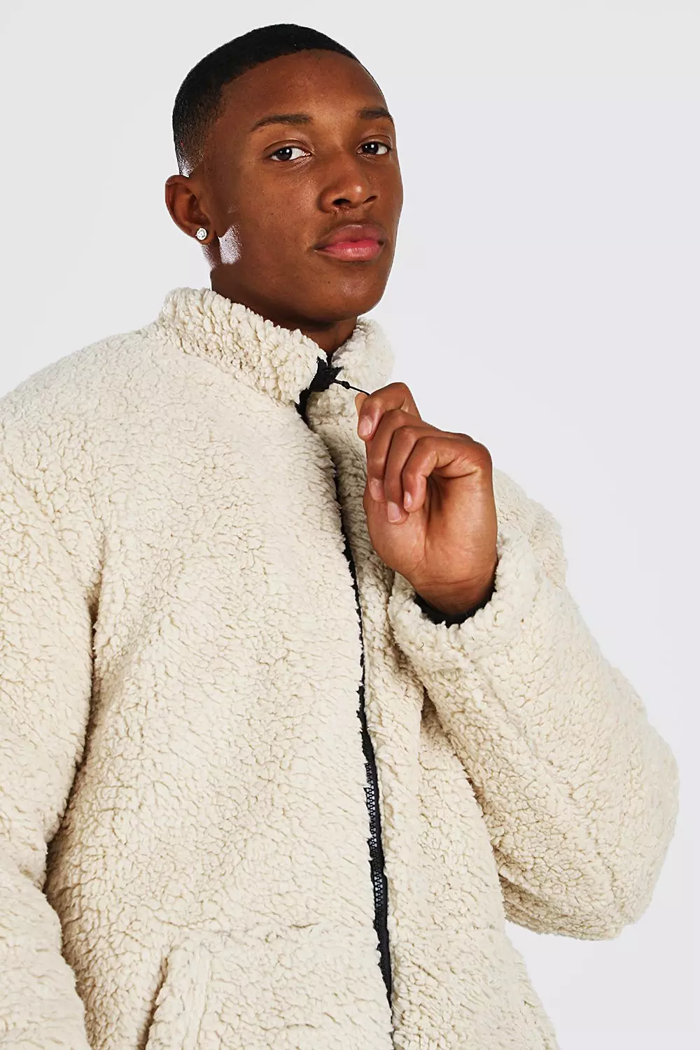 Boohooman borg jacket store