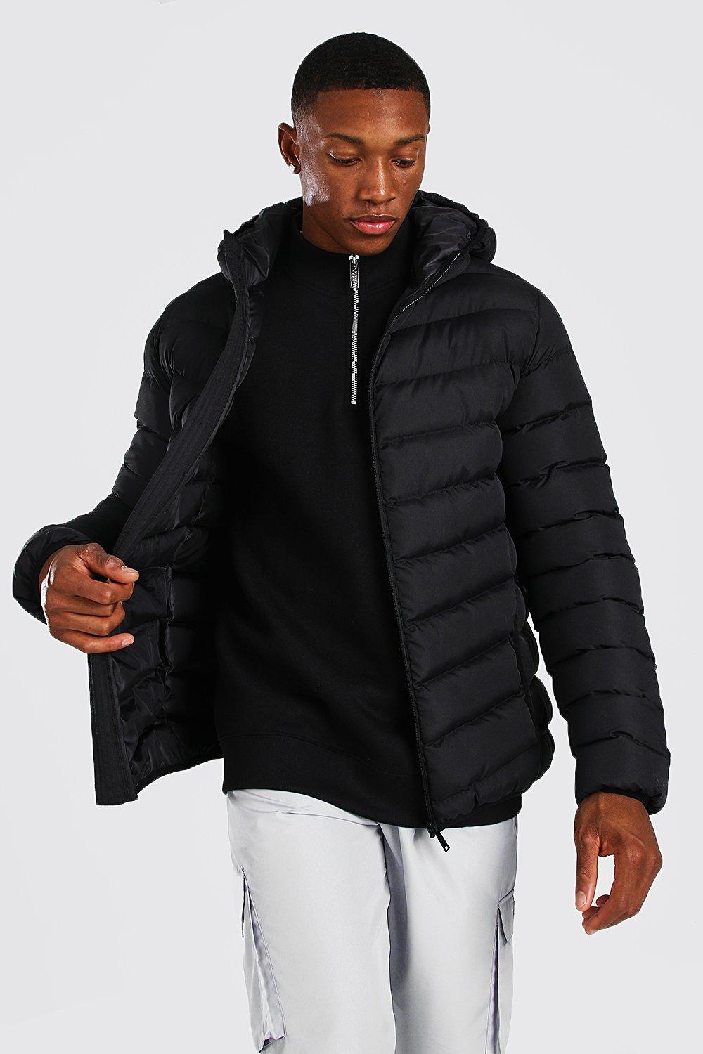 Quilted Zip Through Jacket With Hood