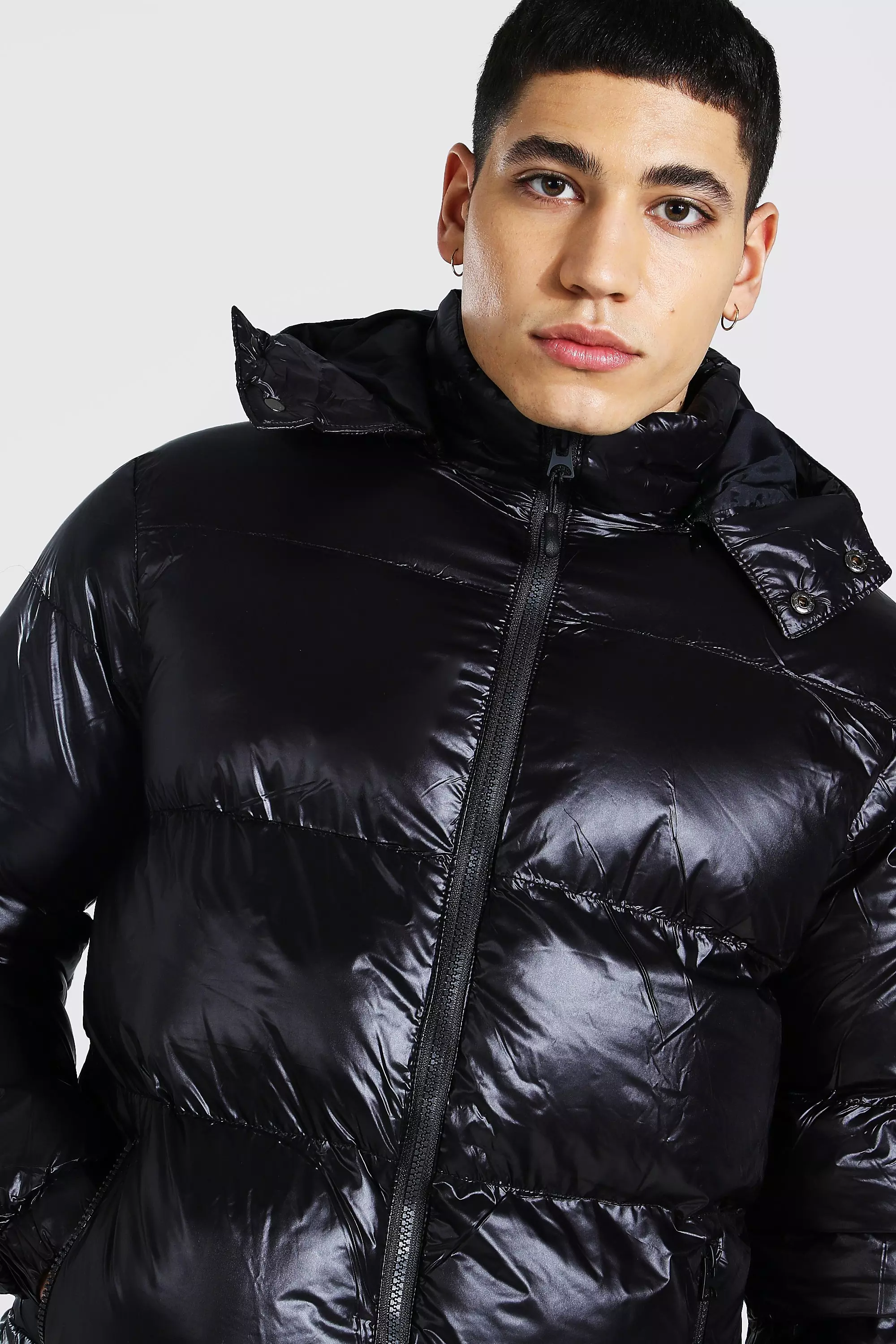 Highshine Hooded Puffer Jacket boohooMAN