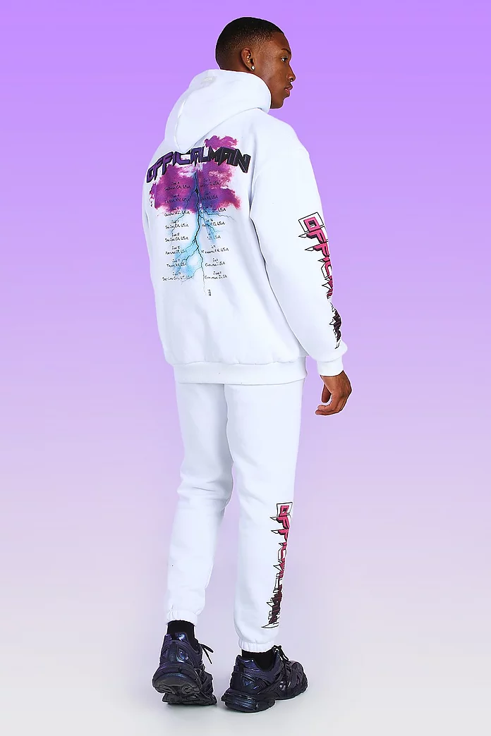 Offficial Man Graphic Back Print Tracksuit Boohooman