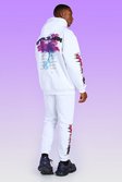 White Oversized Official MAN Graphic Back Print Hoodie