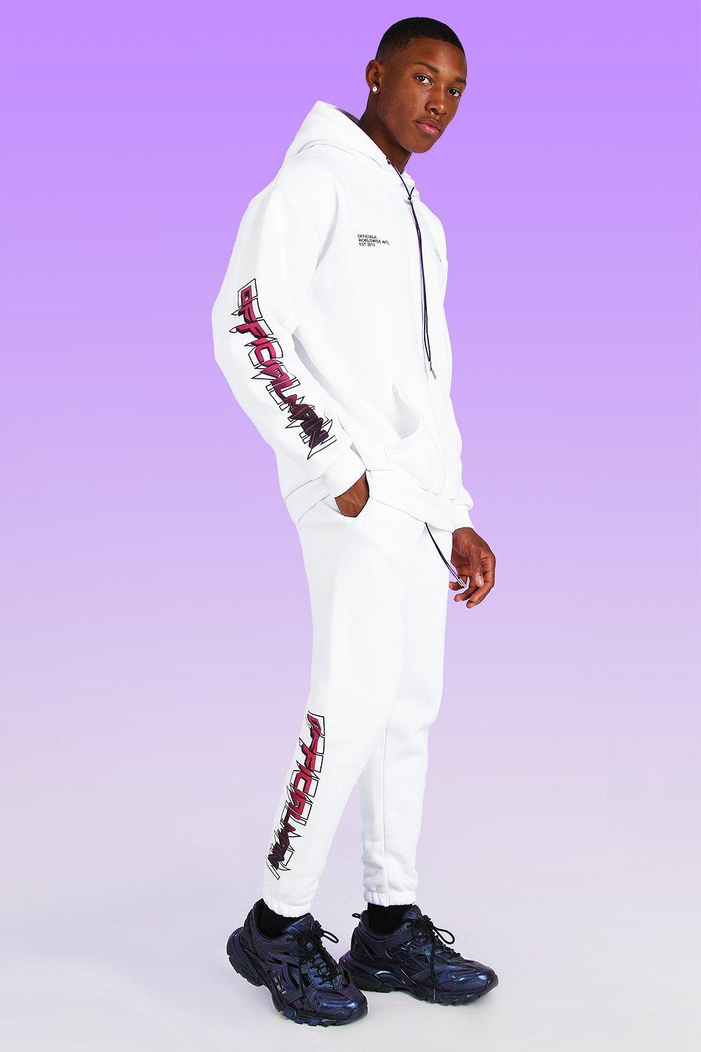 boohooman white tracksuit