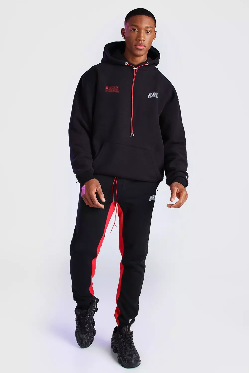 Oversized Official Worldwide Graphic Print Hoodie | boohooMAN USA