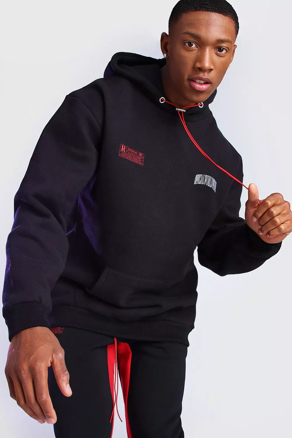 Oversized Official Worldwide Graphic Print Hoodie | boohooMAN USA