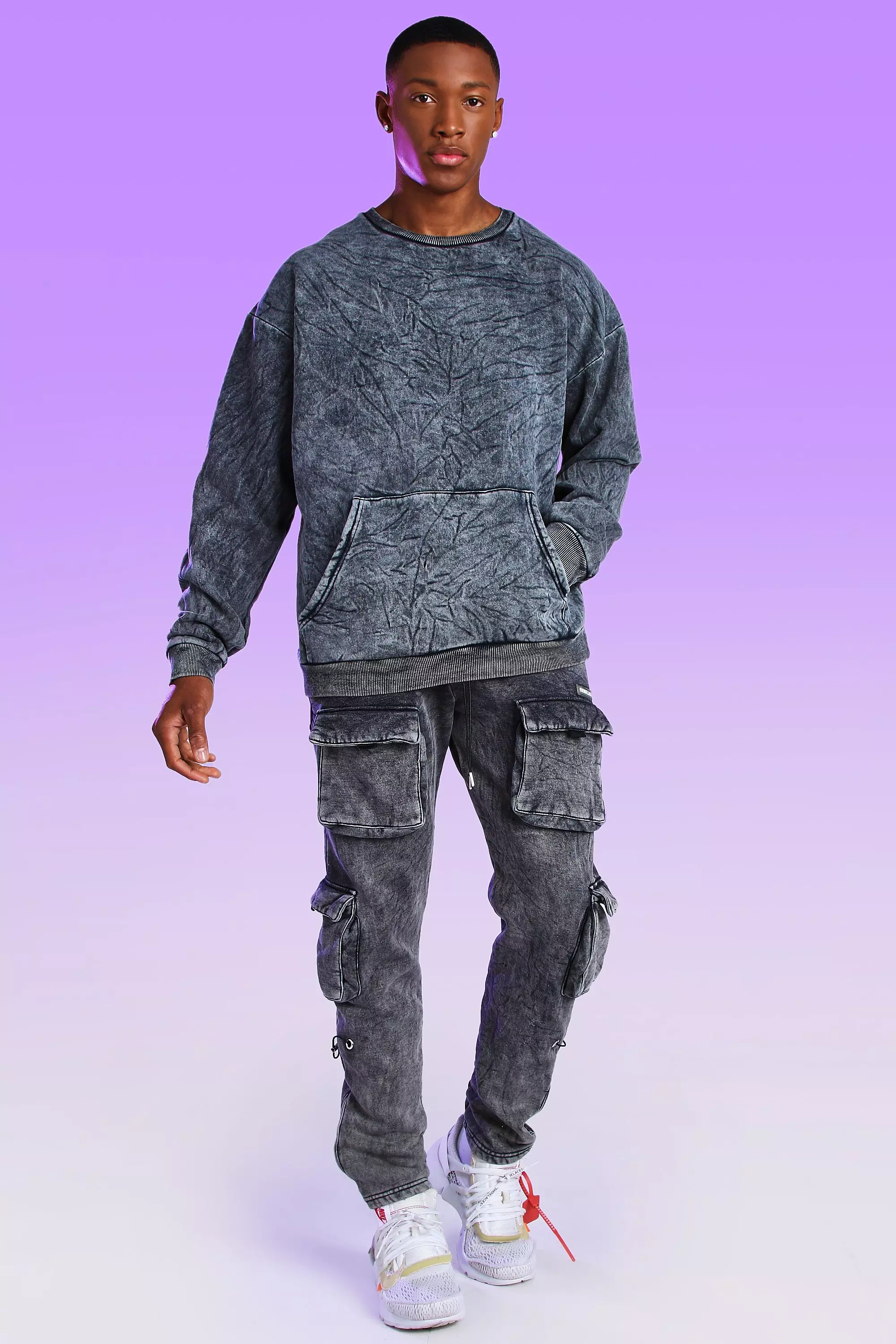 Purple acid wash joggers hotsell