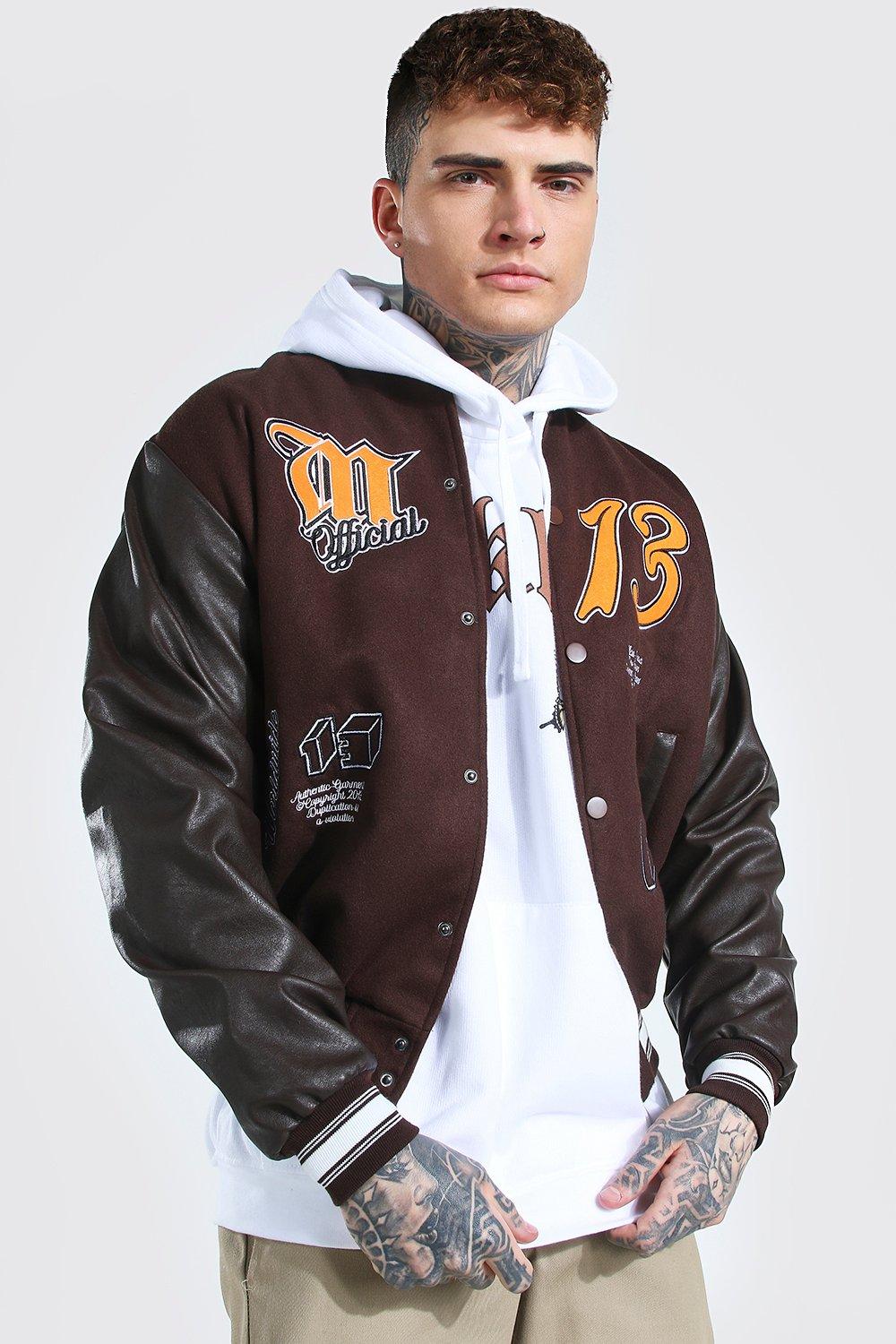 Varsity jacket 2024 boohooman