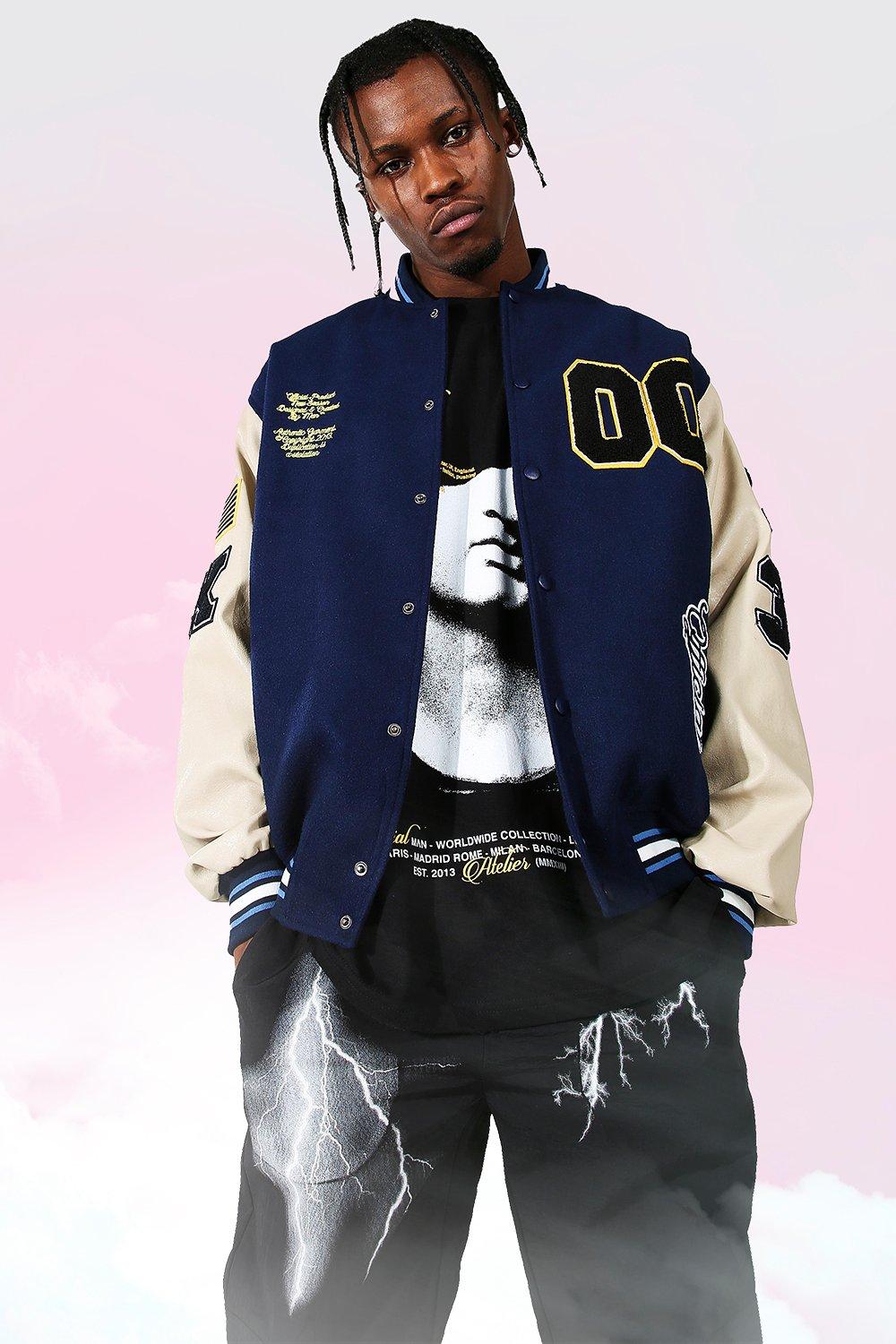 VARSITY BOMBER JACKET - Navy blue