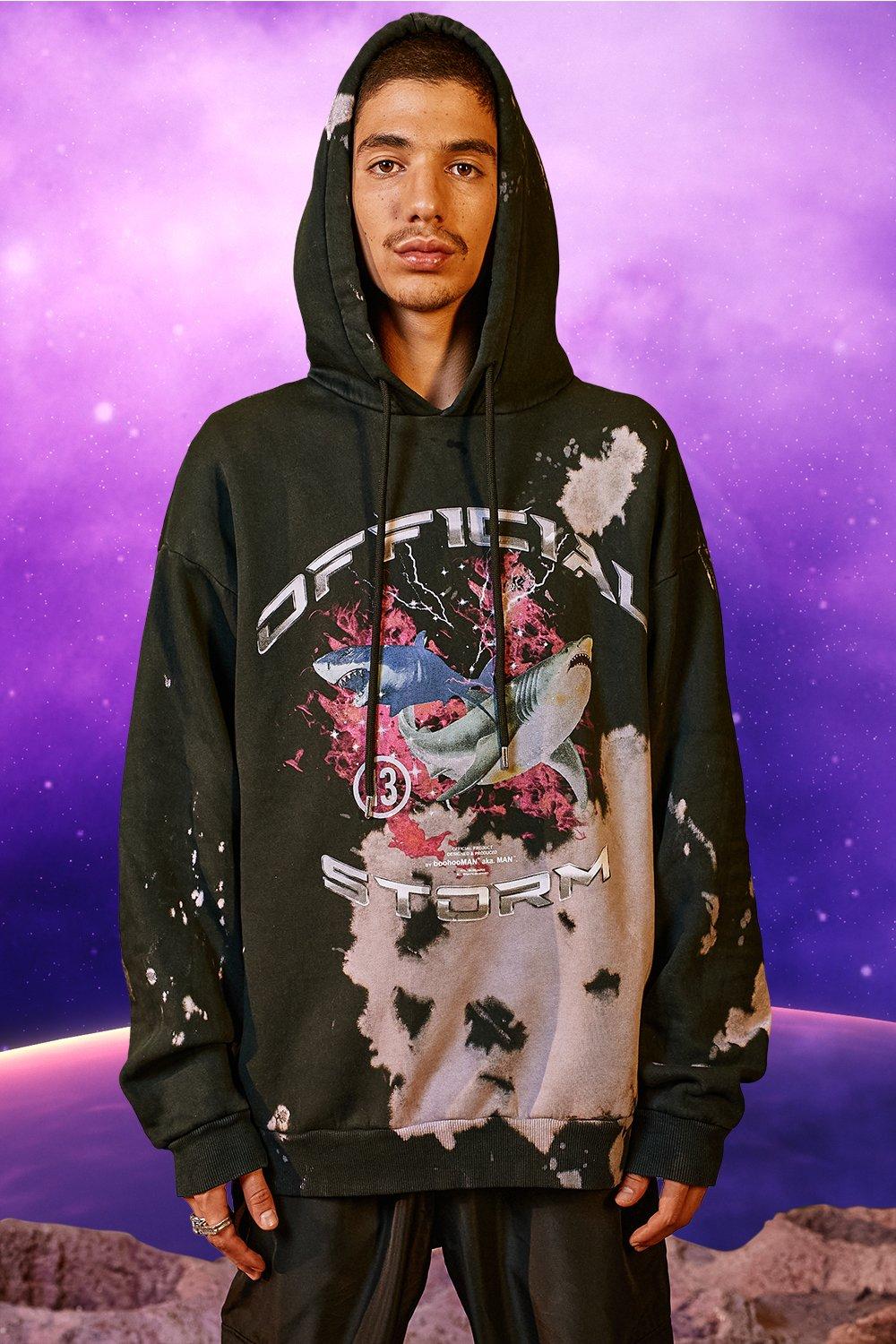 shark print hoodie