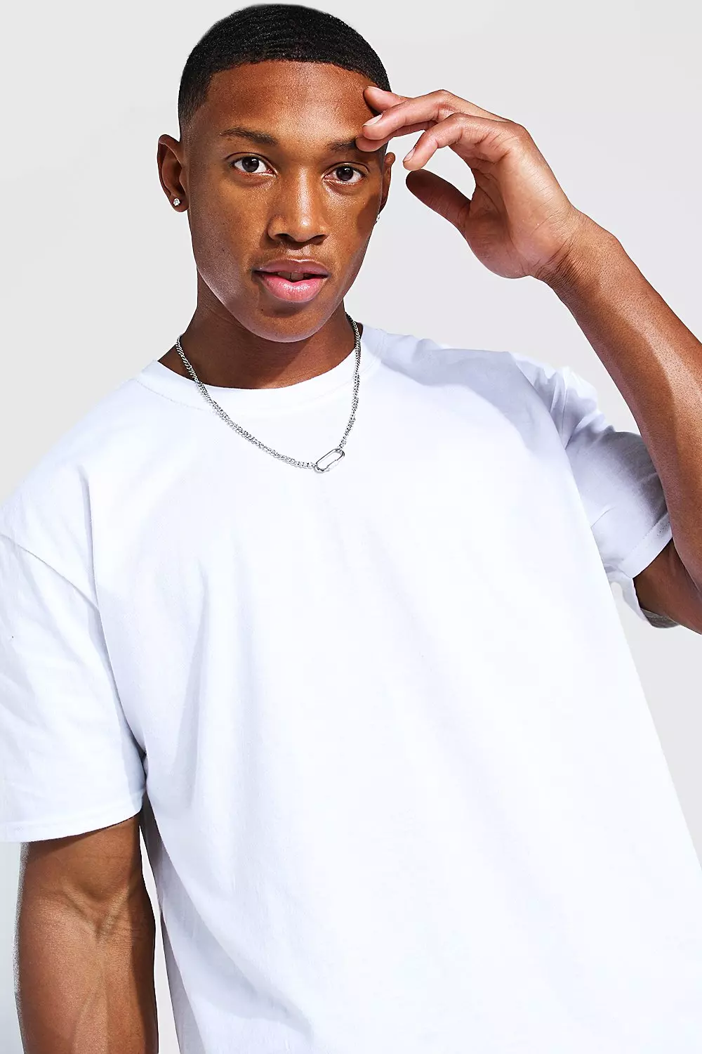 White Oversized Floral Back Print T-Shirt alternative image