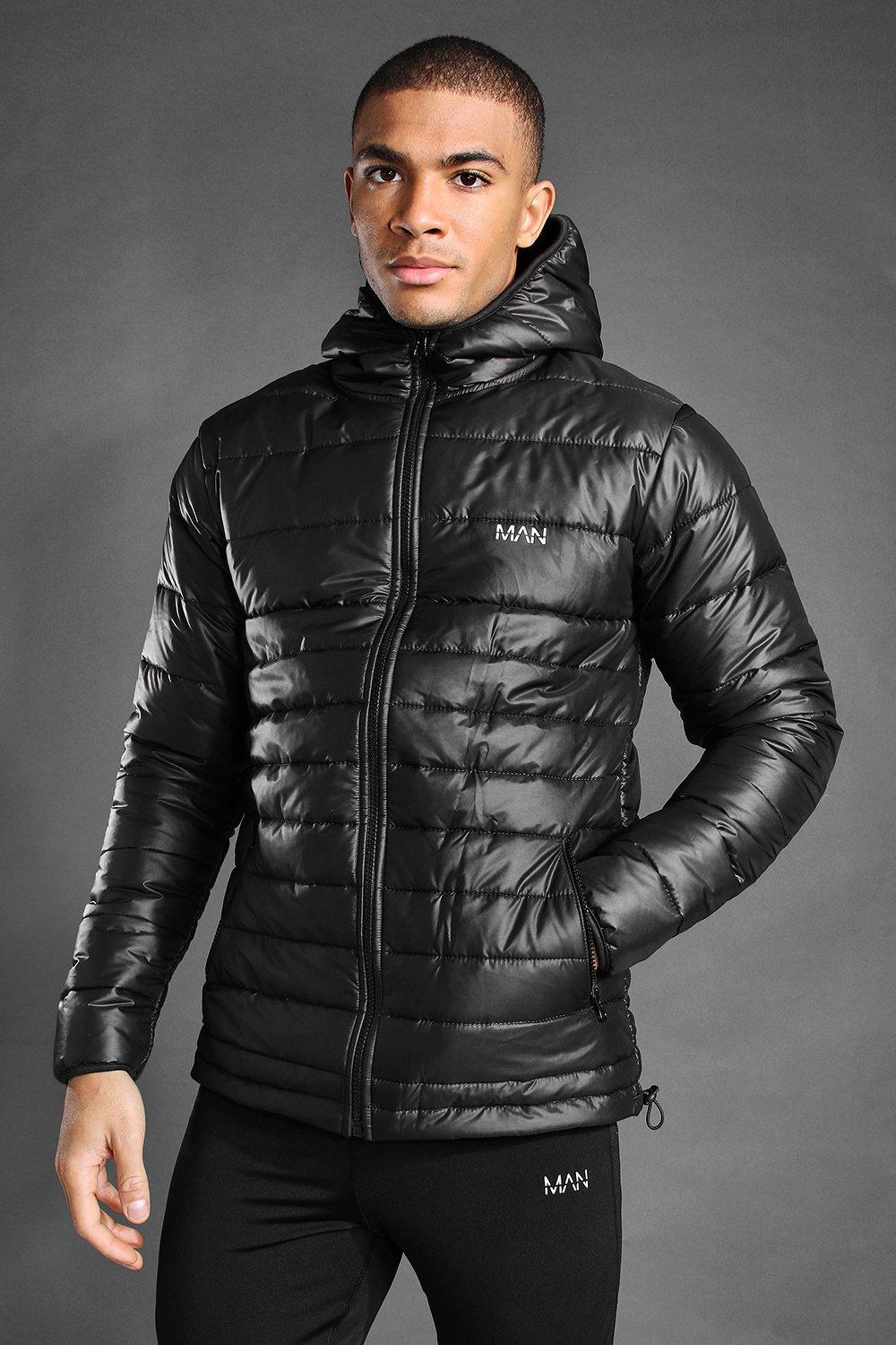 Boohooman black cheap puffer jacket