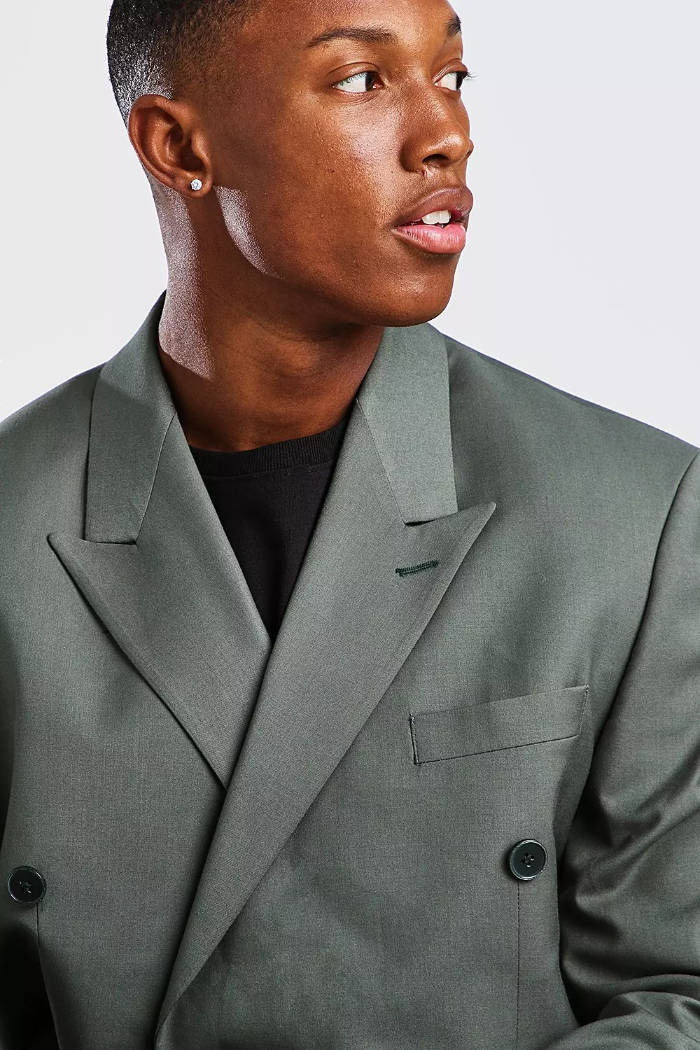 Sage Relaxed Plain Double Breasted Suit Jacket alternative image