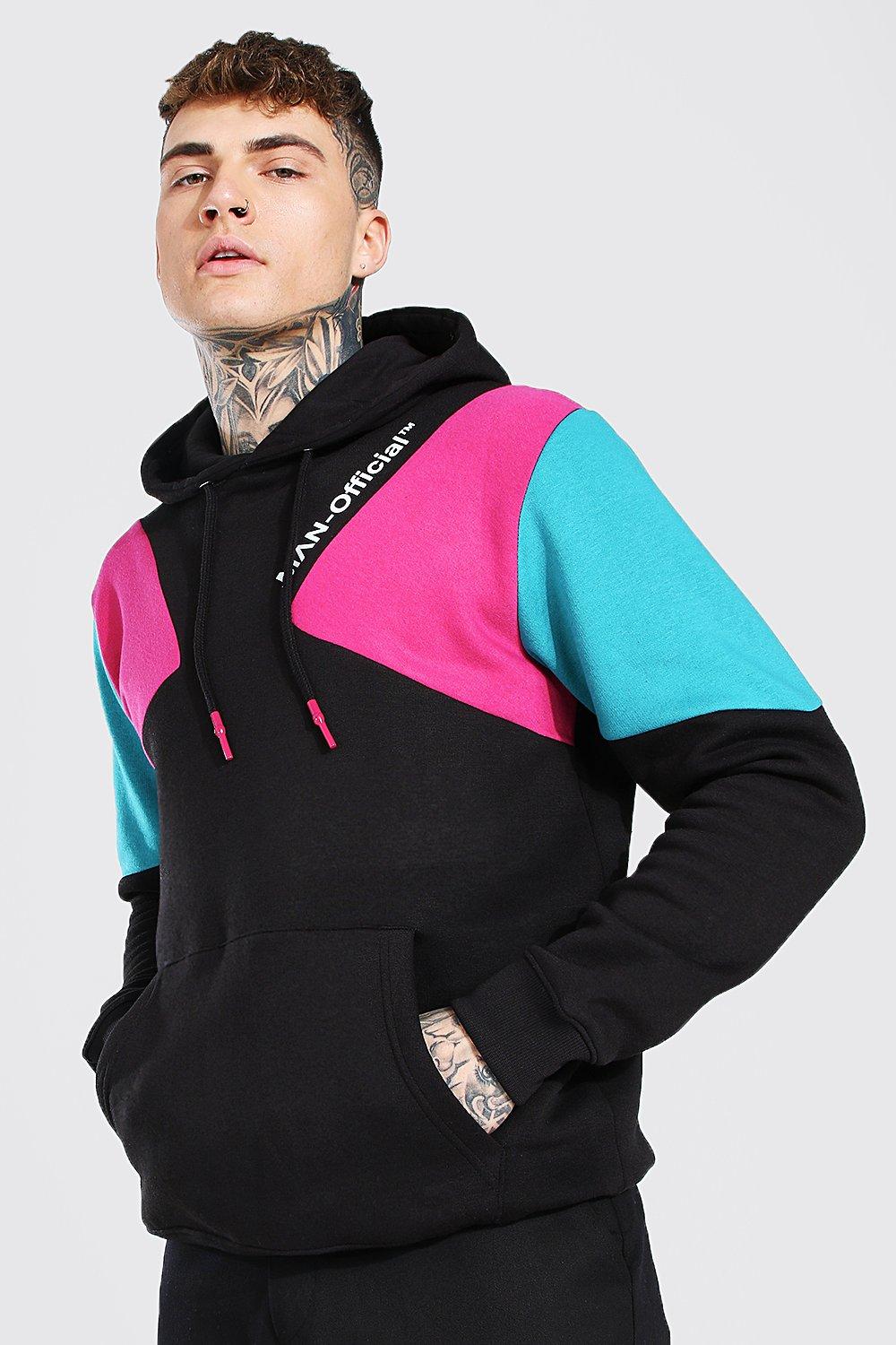 Official Man Multi Colour Block Hoodie in 2023