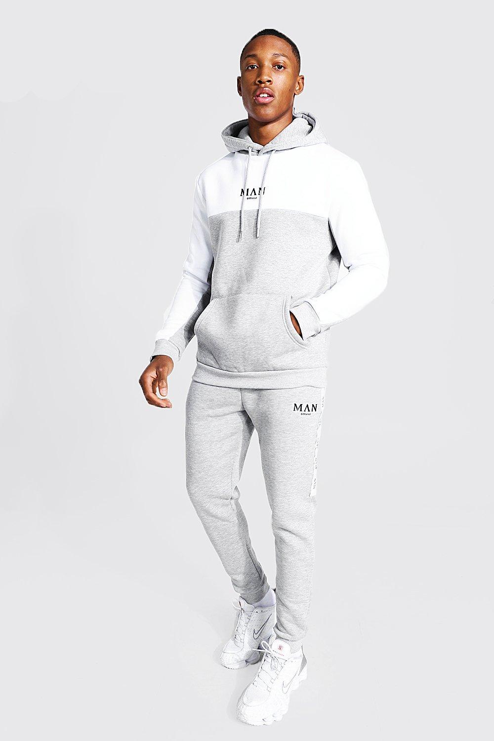 Grey boohooman tracksuit online